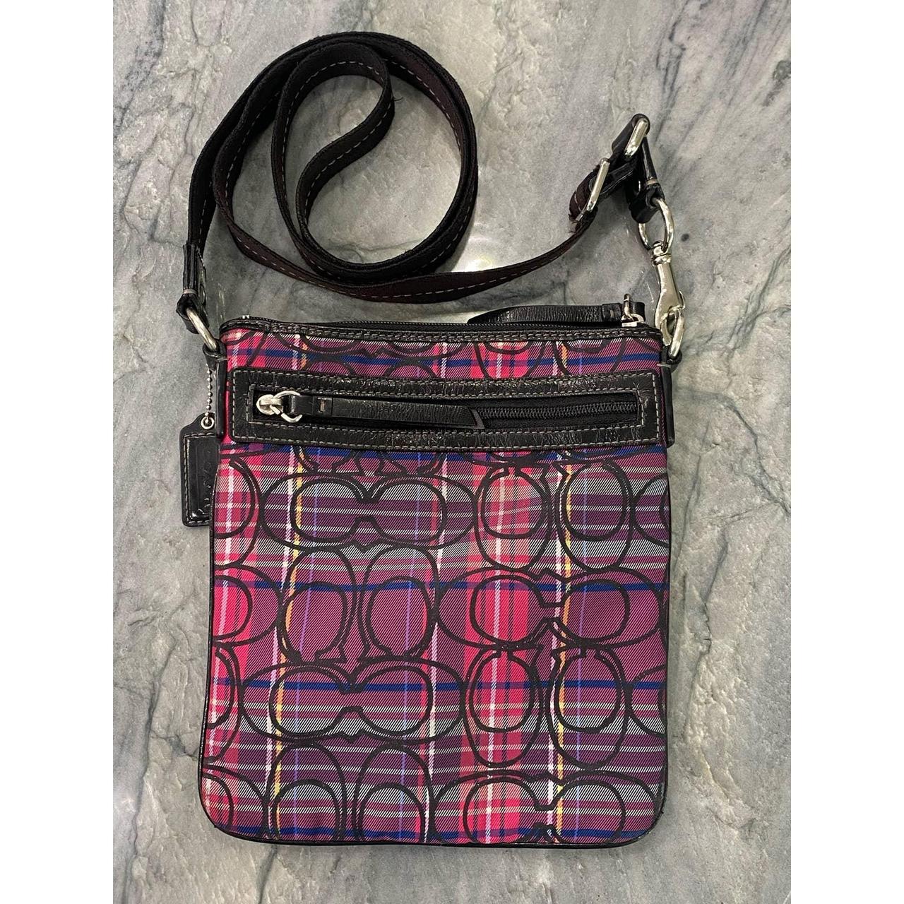 Purple plaid coach on sale purse