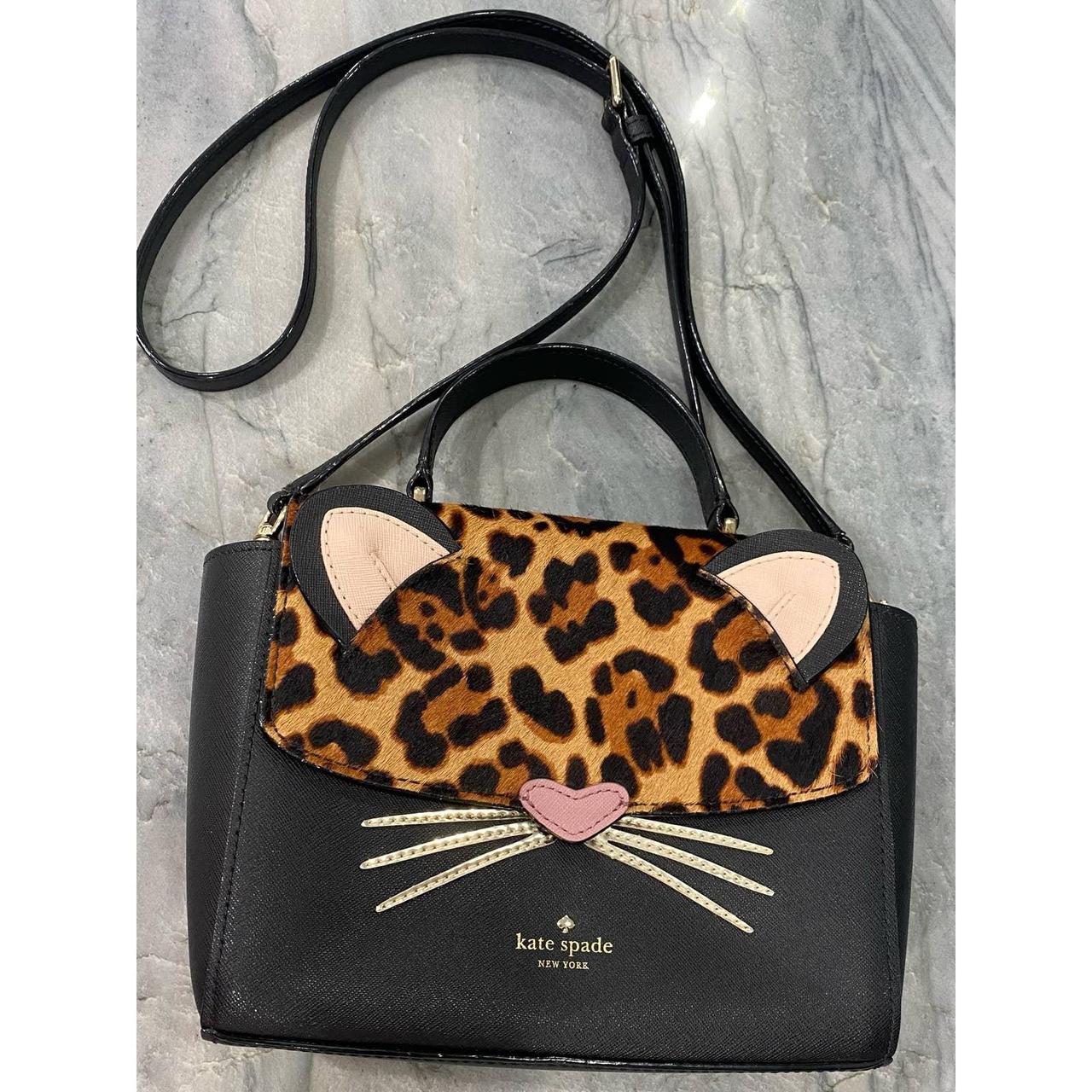 Kate spade leopard sales cat bag