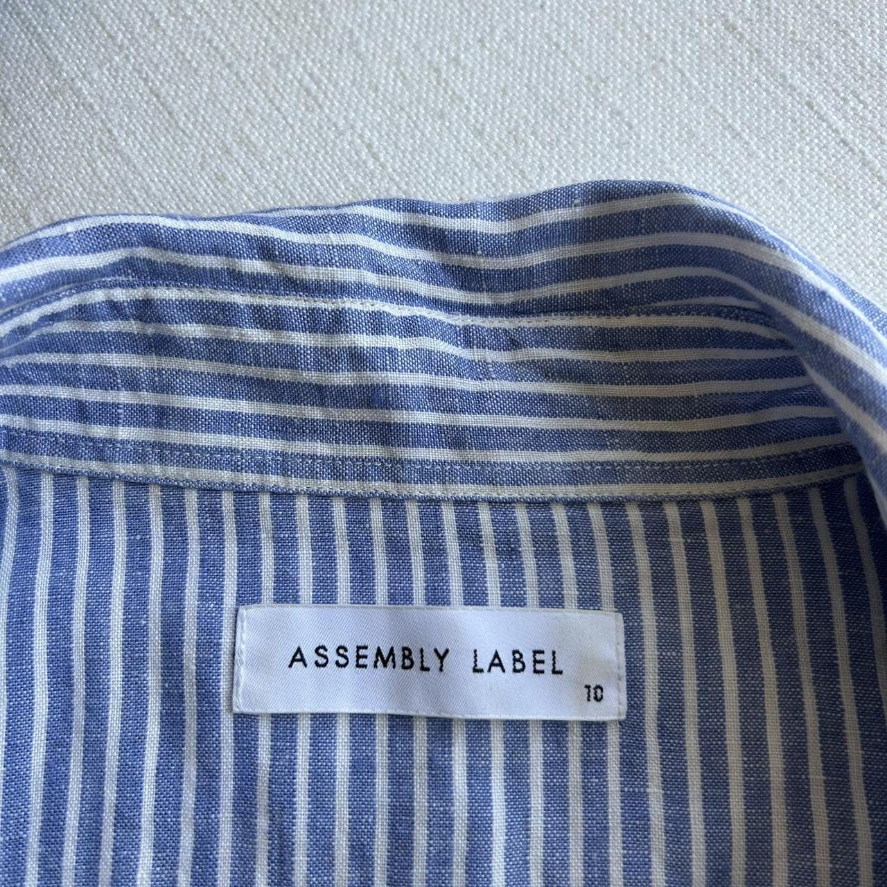 Assembly label blue stripe linen shirt - size 10 In... - Depop