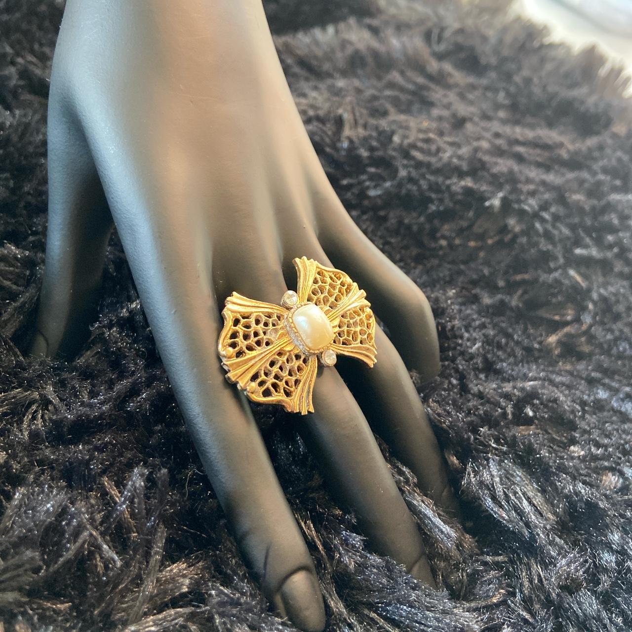 Women's Gold and Cream Jewellery Depop