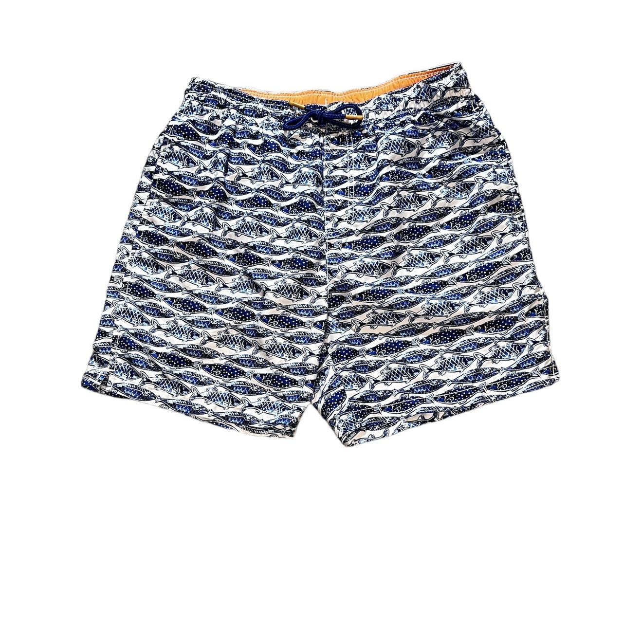 Tommy Bahama Men's Blue and White Shorts | Depop