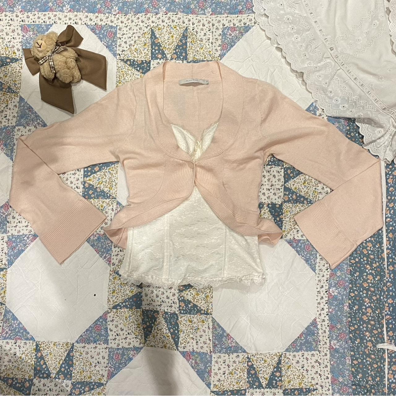 Balletcore baby pink cardigan 🩰 Vintage one of a... Depop