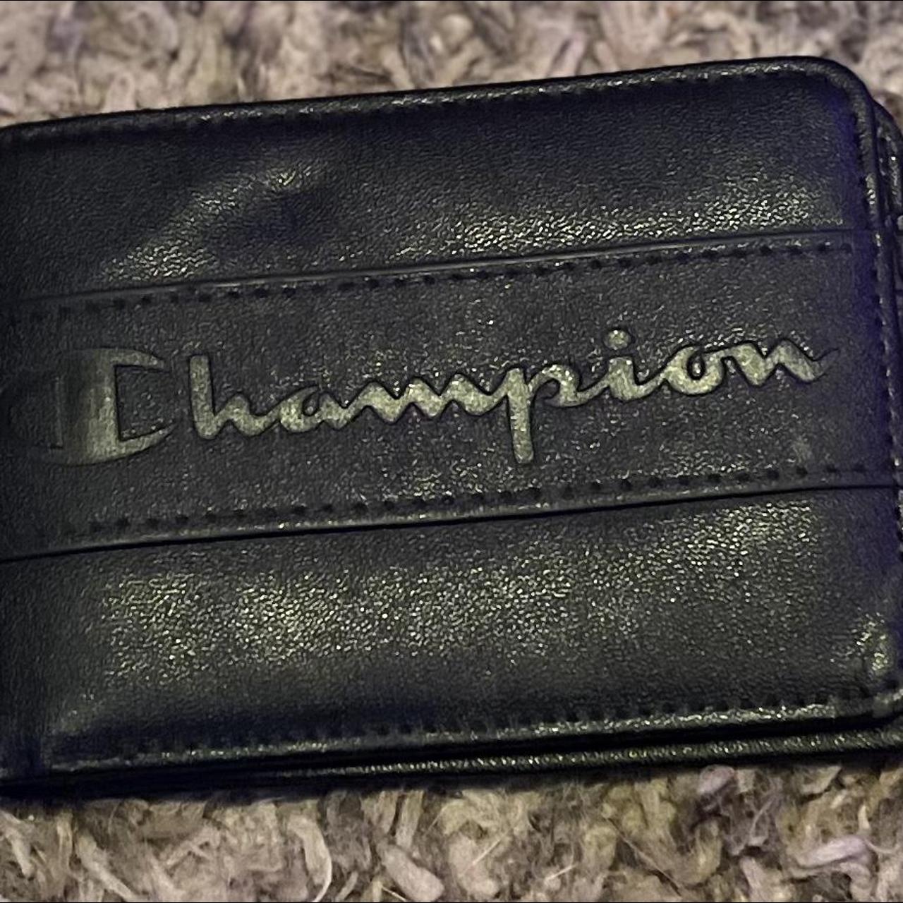 Black Champion Bifold Wallet Faux Leather bifold