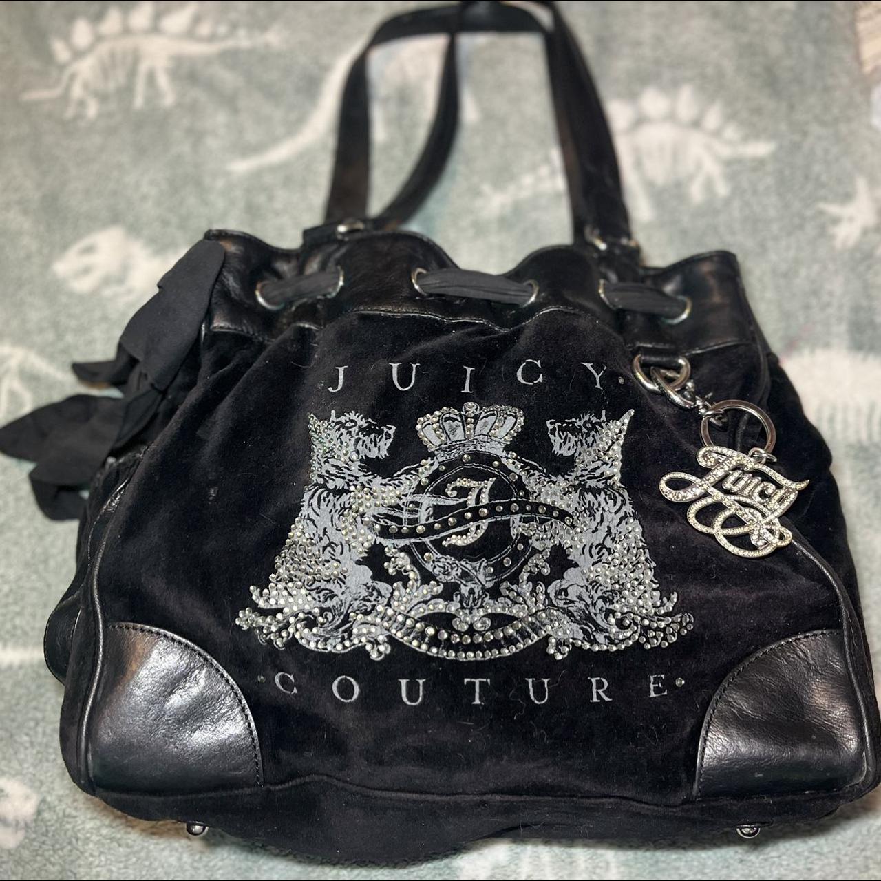 Juicy Couture Women's Black and Silver Bag | Depop