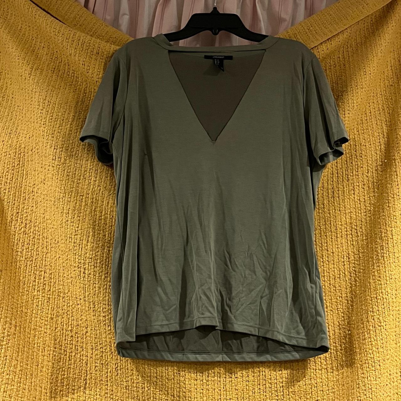 Olive Green Cutout Top Forever 21 women's size - Depop