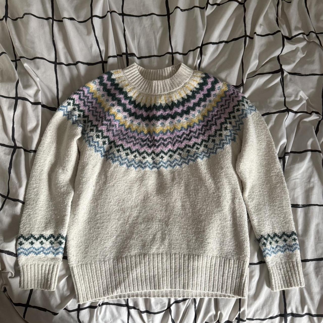 Style & Co Women's Sweater - Multi/Cream - S – Cream and multi-coloured knitted sweater style and …