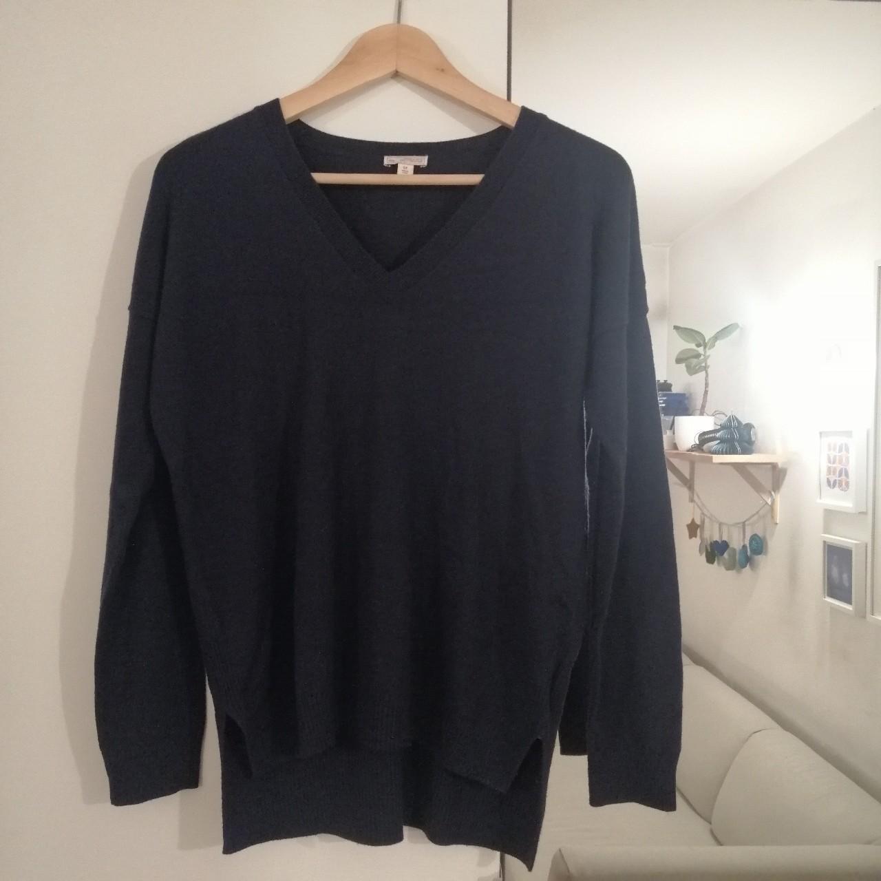 Gap navy merino wool V neck jumper. A classic... - Depop