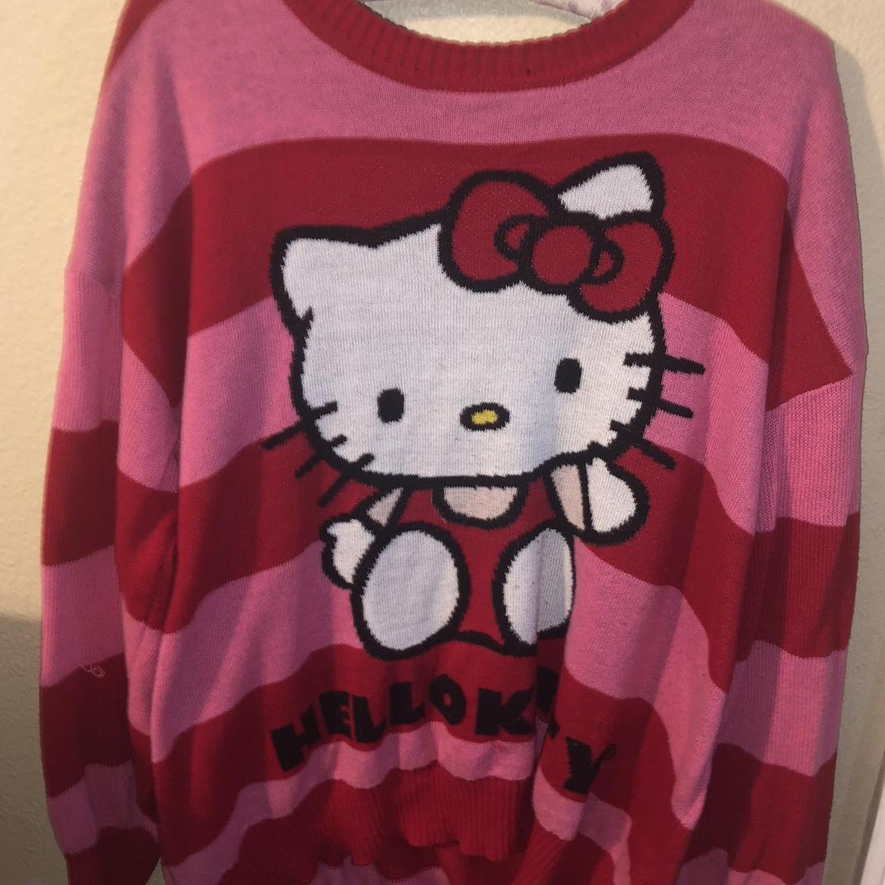 Sanrio Women's Red and Pink Jumper