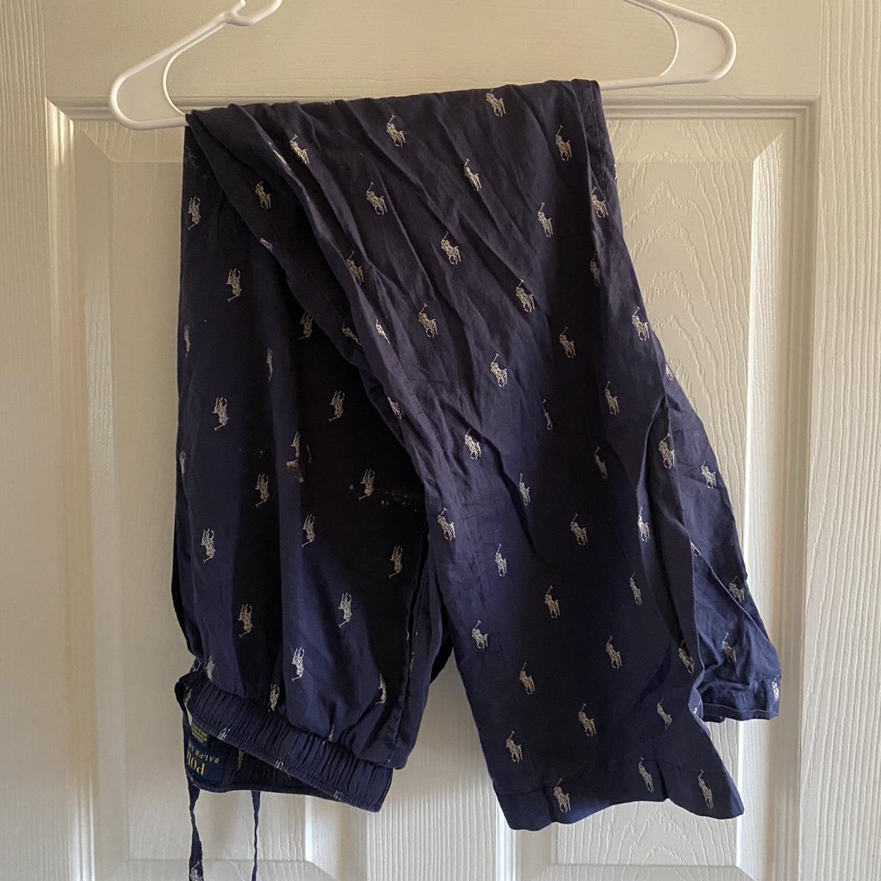 Blue polo pj pants. Has a hole in the back right leg... - Depop