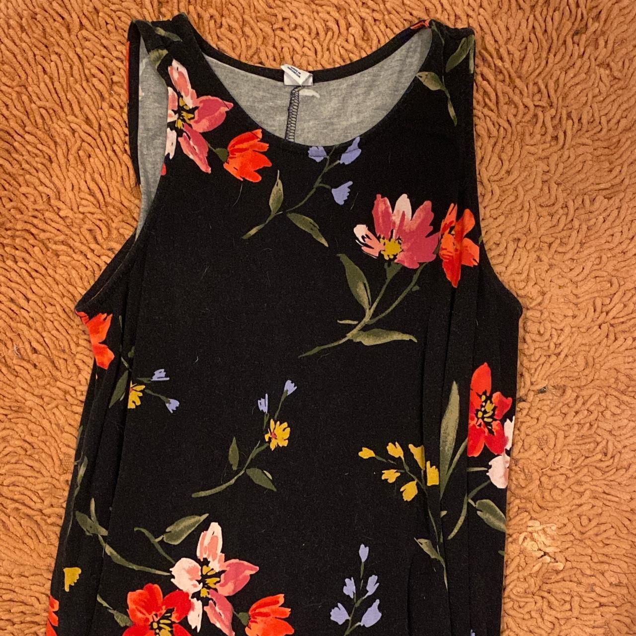 Old navy black on sale floral swing dress