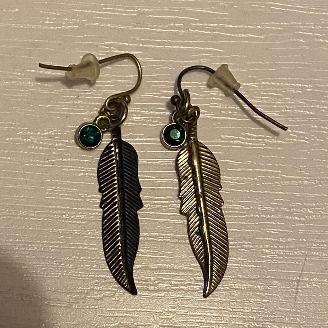 Metal hot sale feather earrings