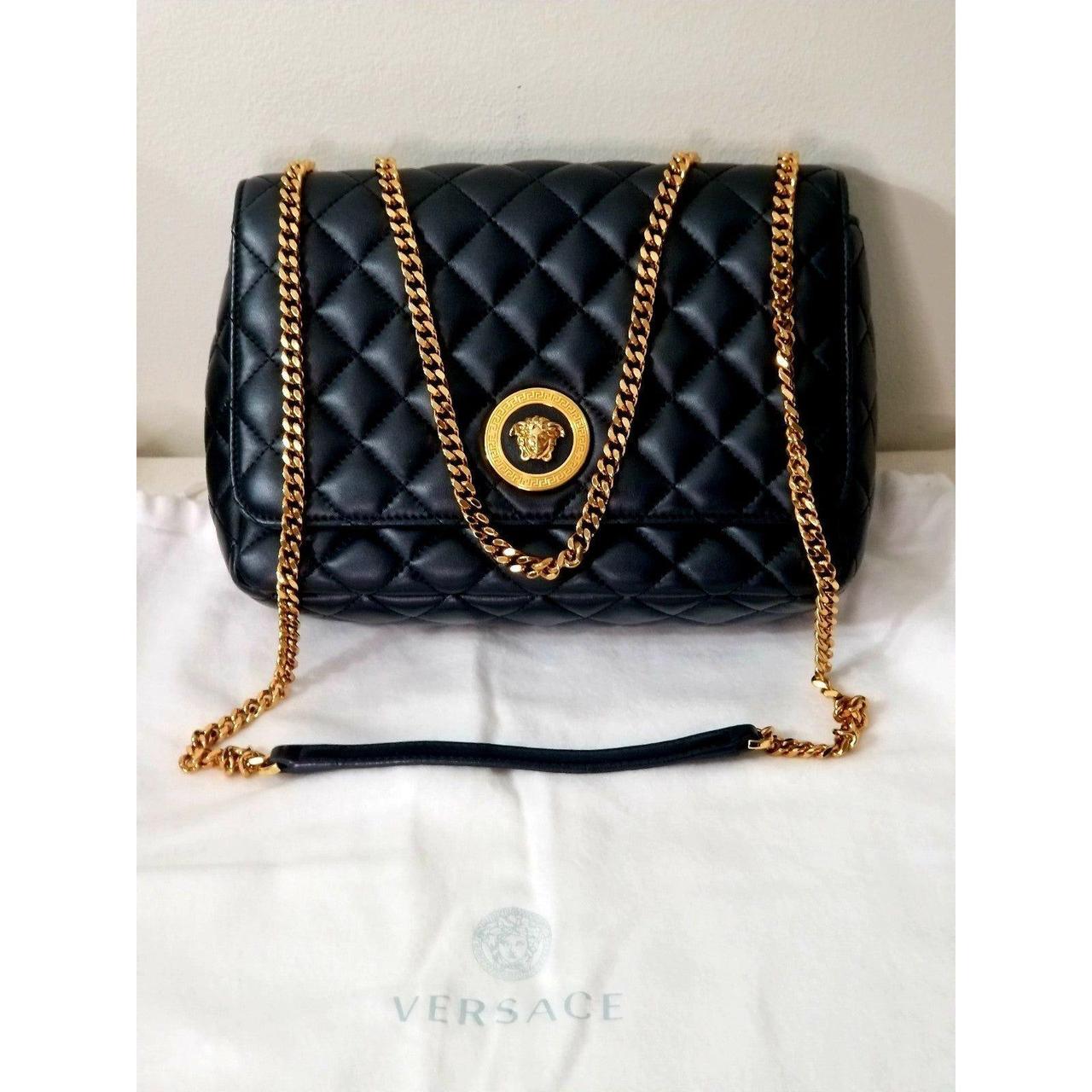 Authentic VERSACE medusa head quilted leather bag. | Depop