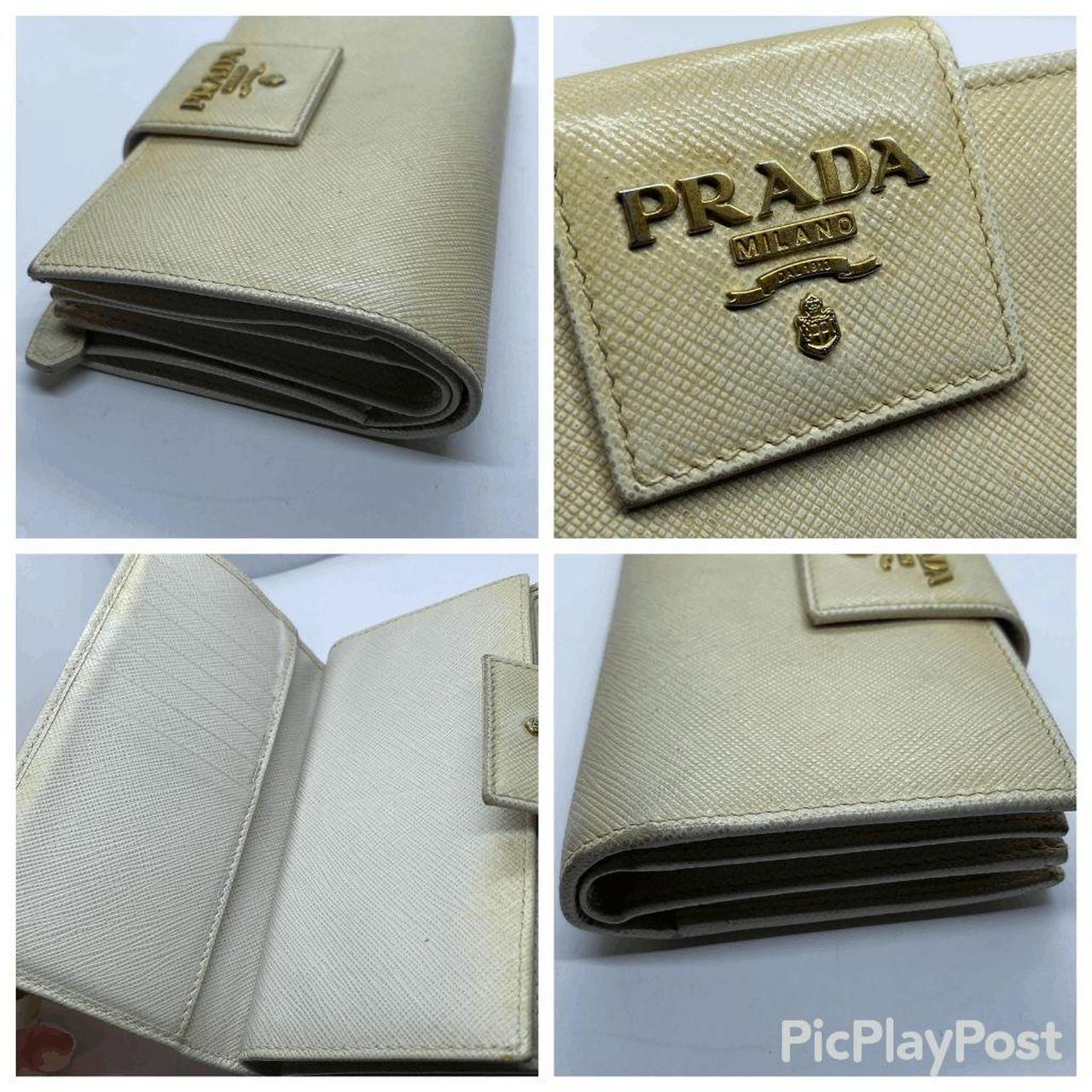 Authentic Prada Beige Saffiano Leather Wallet w Depop