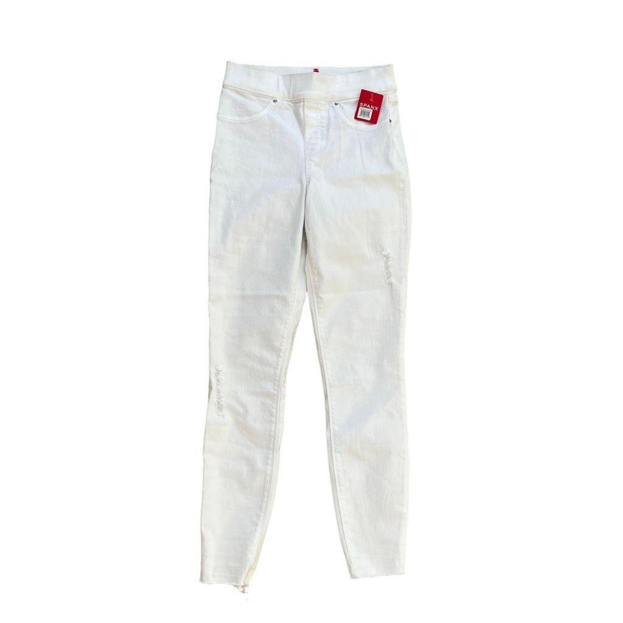 Spanx Distressed Skinny white Jeans size XS NWT J60 - Depop