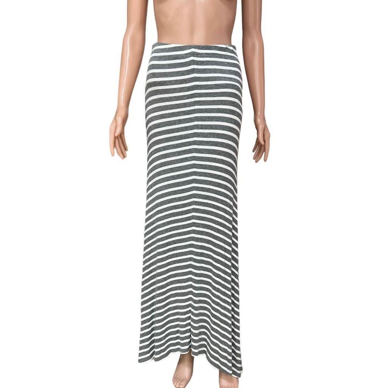 BCBGMaxazria Womens Maxi Skirt Striped Knit Elastic