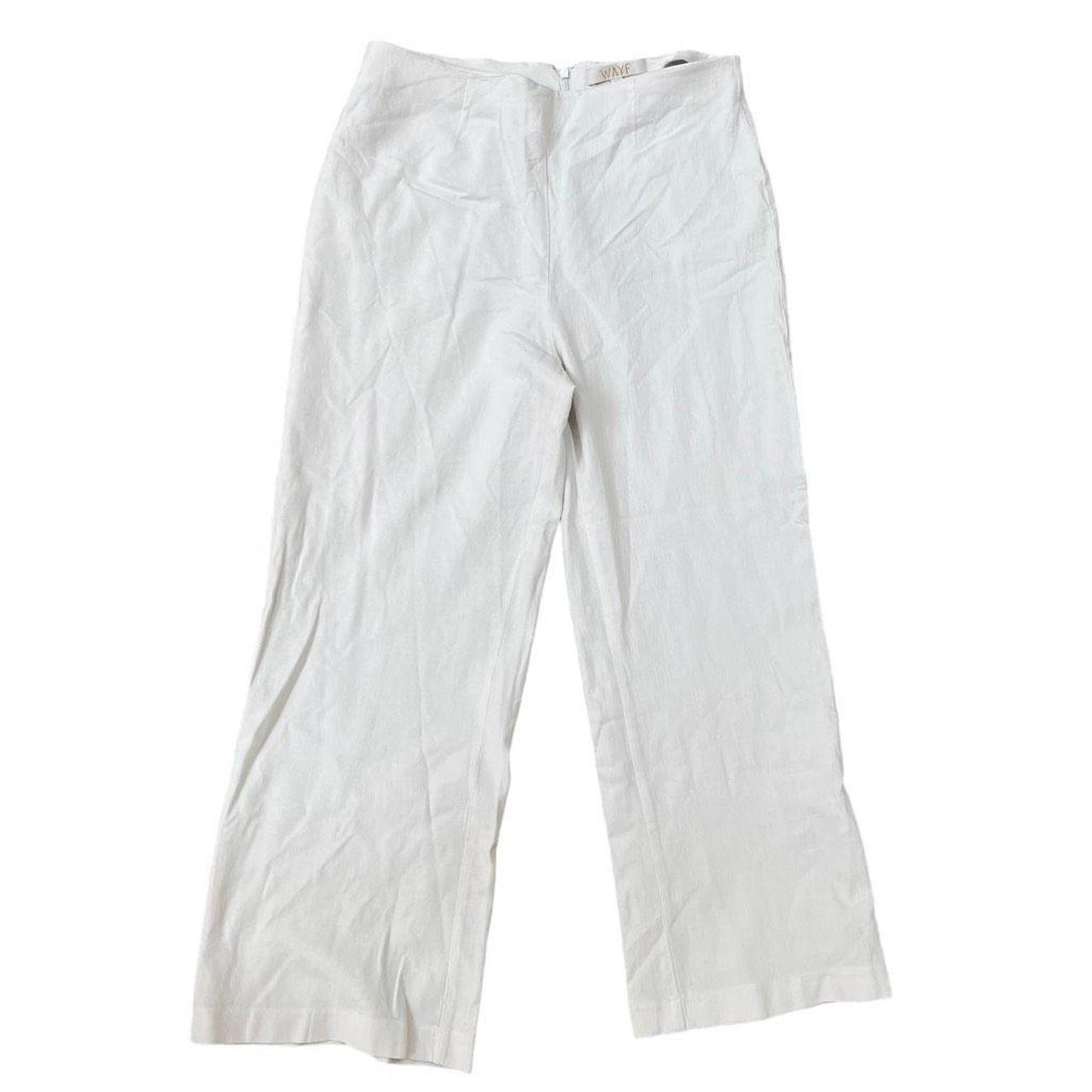 Wayf linen blend cropped summer pants size M back... - Depop