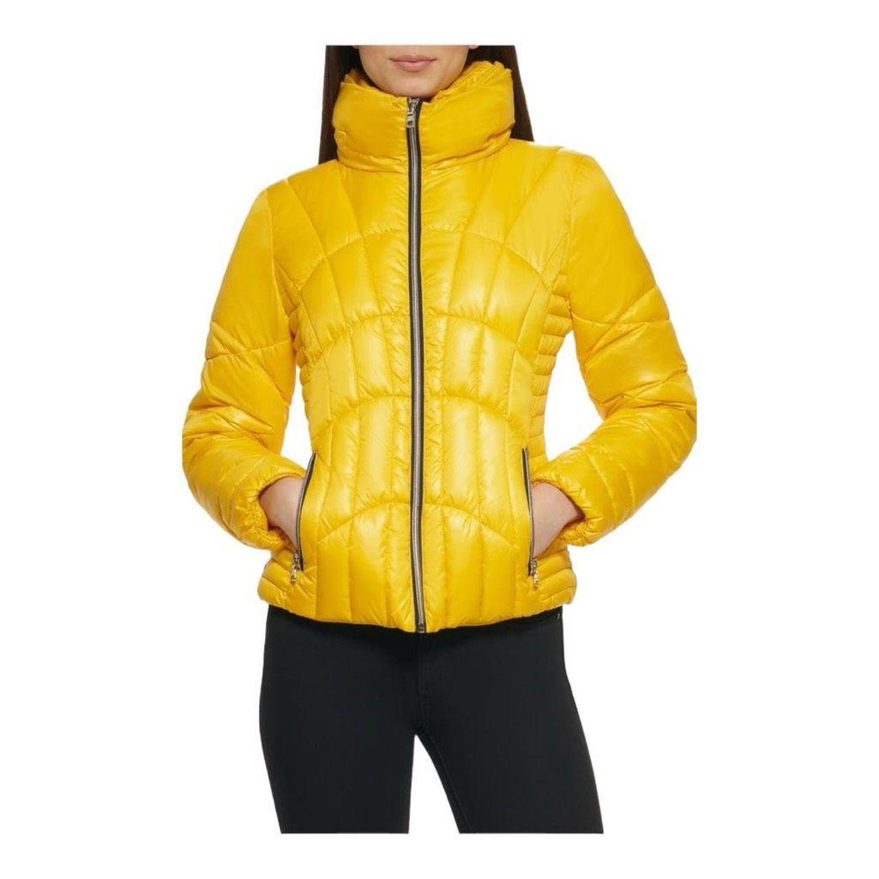 Yellow guess cheap puffer jacket