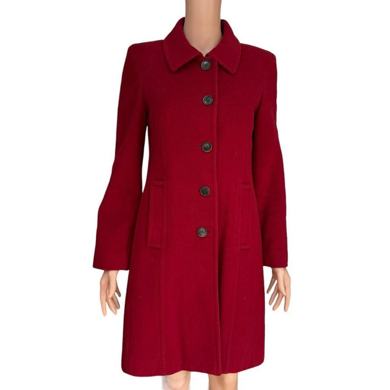 Anne klein fashion red wool coat