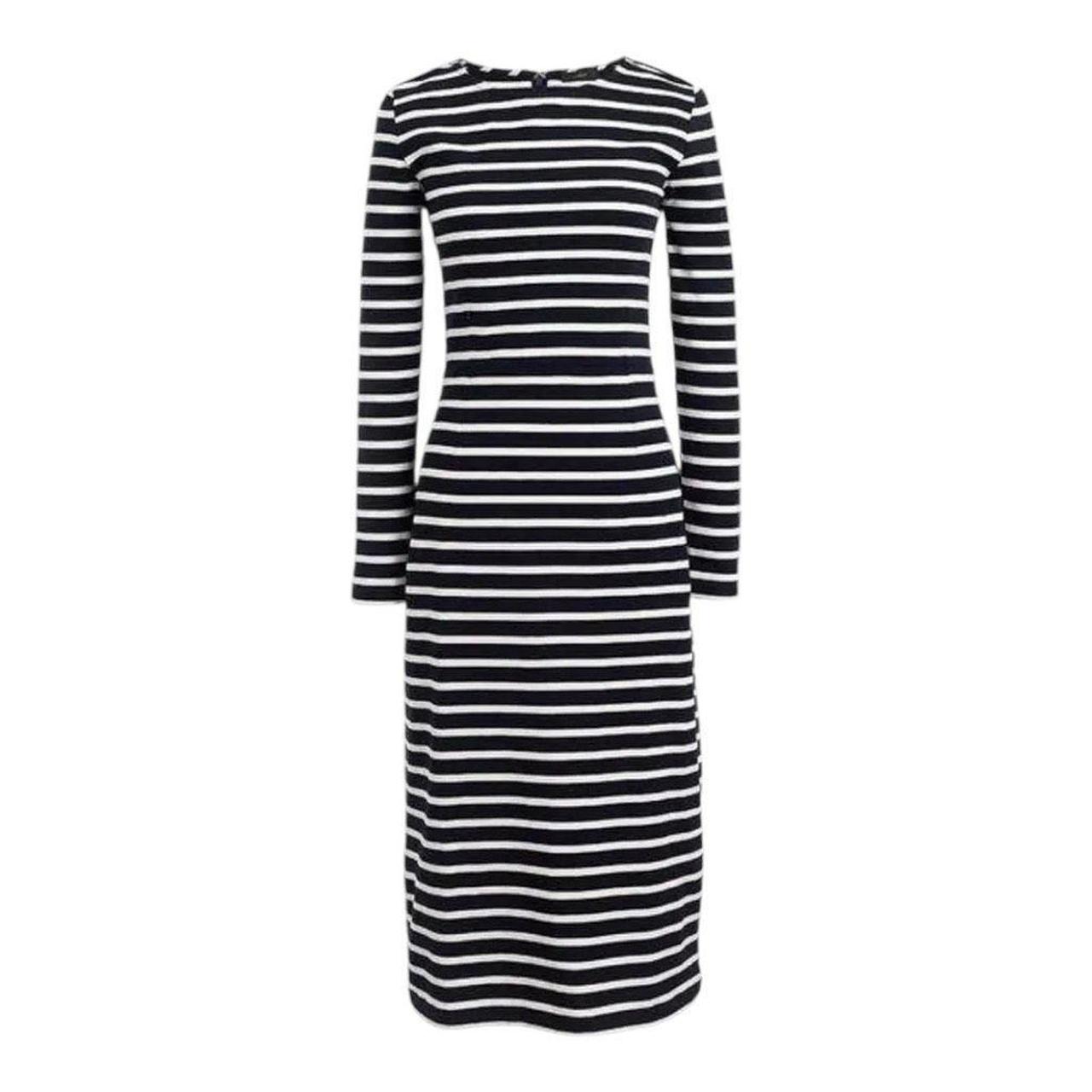 J crew long sleeve striped dress best sale