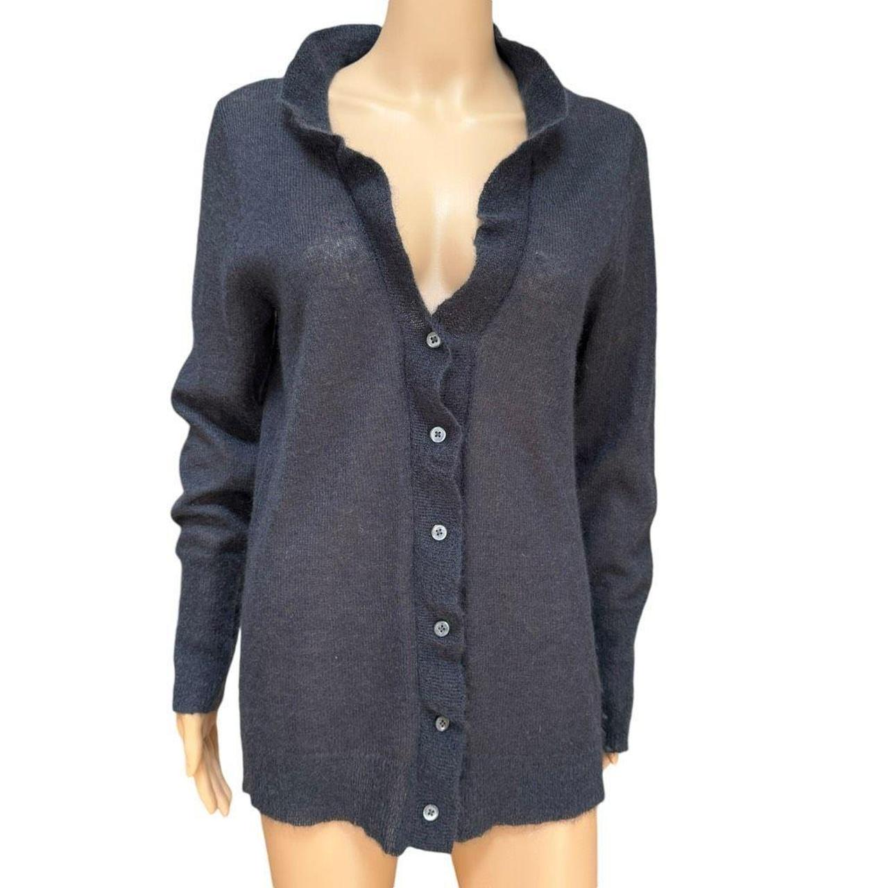 J. Crew women's dark gray mohair/wool blend cardigan... | Depop, image size:1280x1280
