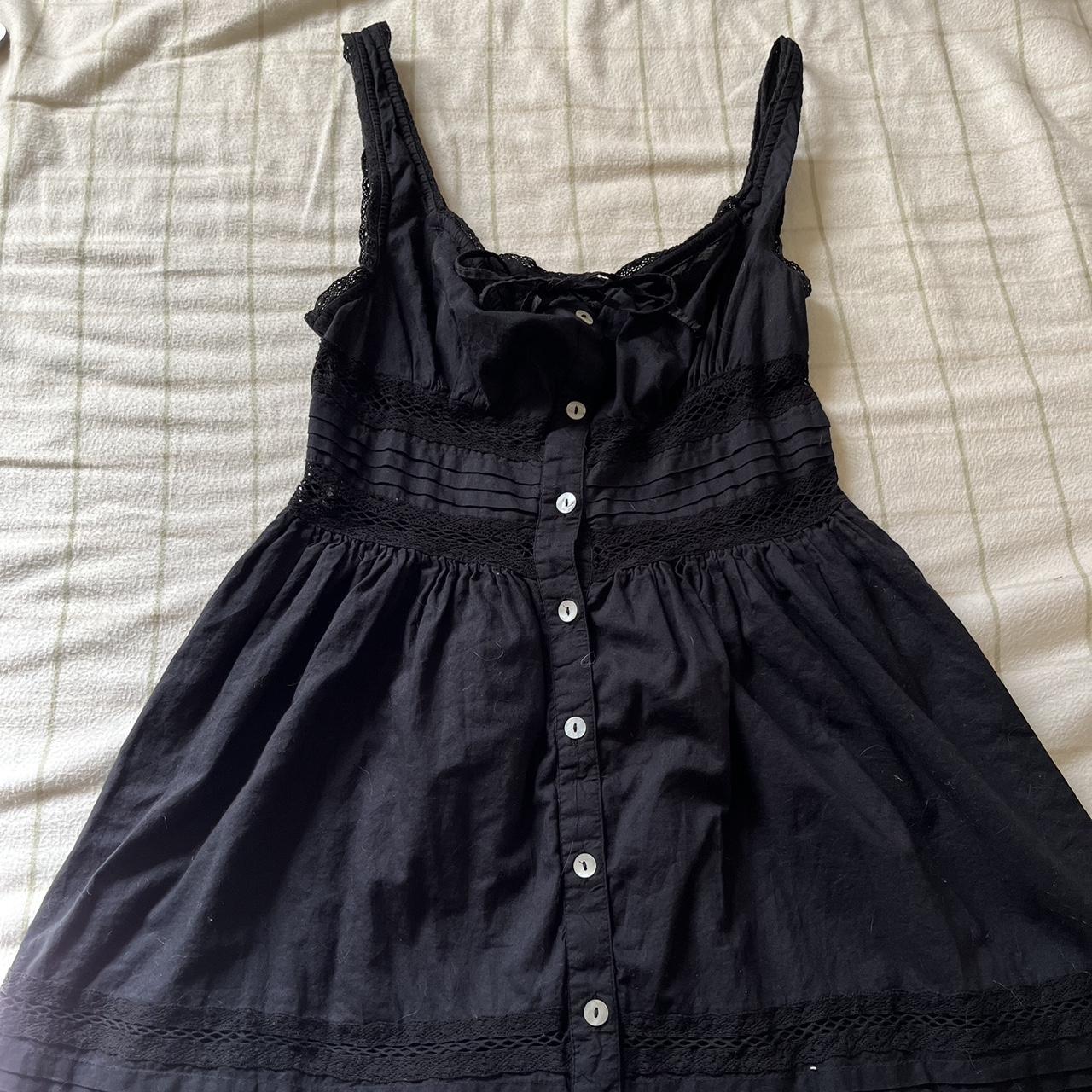 Black button lace mini dress Originally 69$ Very... - Depop