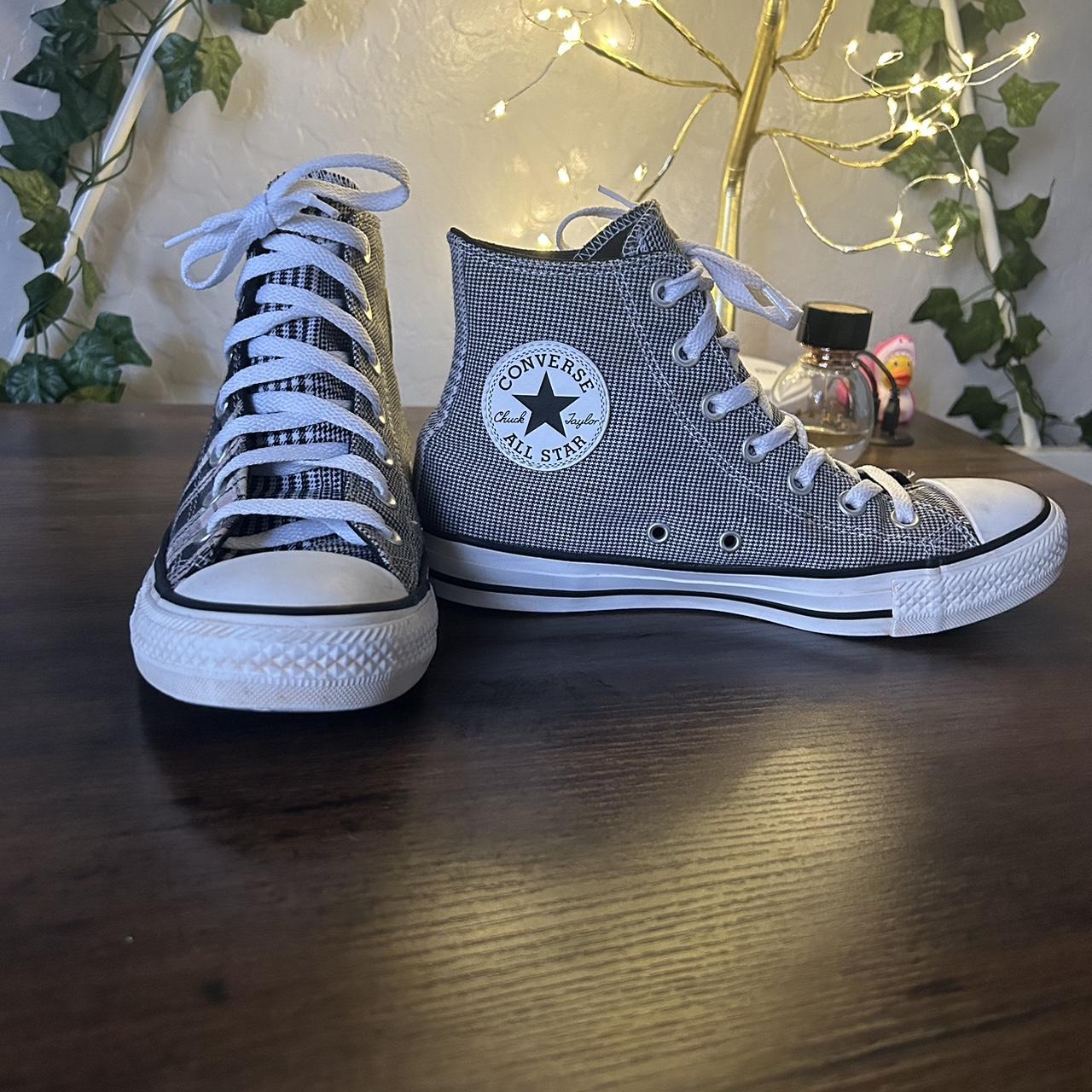 Women’s multi-pattern Converse worn a couple time,... - Depop