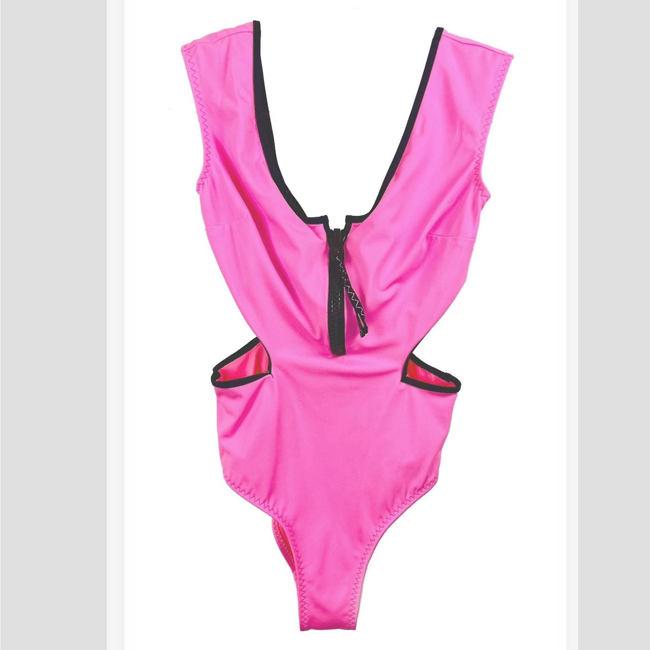 【新品未使用】acka sheer loose one-piece ZARA Cut Out One-Piece Swimsuit Size Small. Zig-zag | Depop