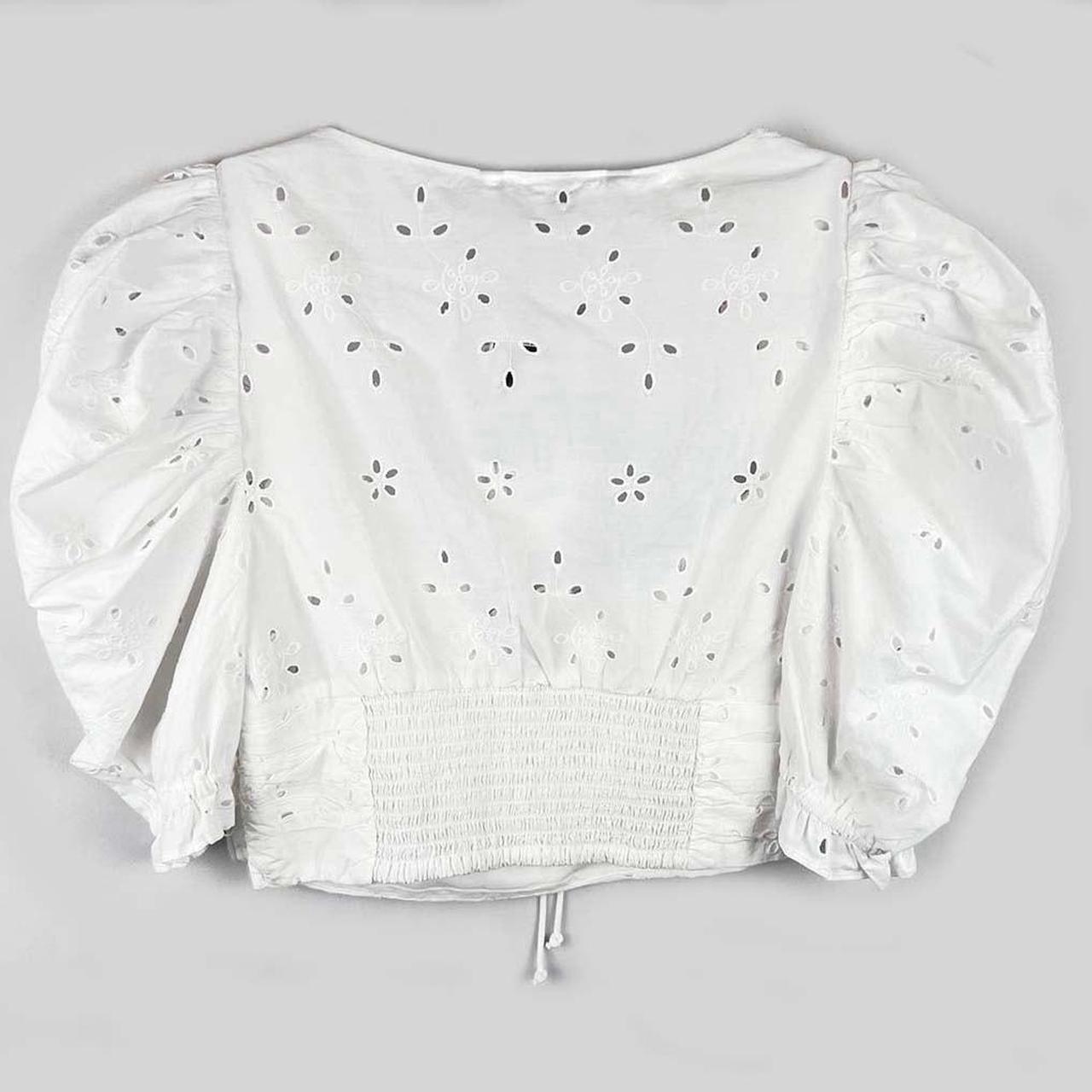 ZARA Eyelet Crop Top Size Medium. Side zipper | Depop