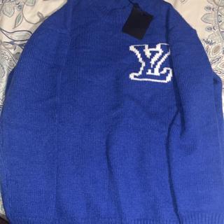 Navy Blue Louis Vuitton Jumper-SIZE L- #lv #large #blue - Depop