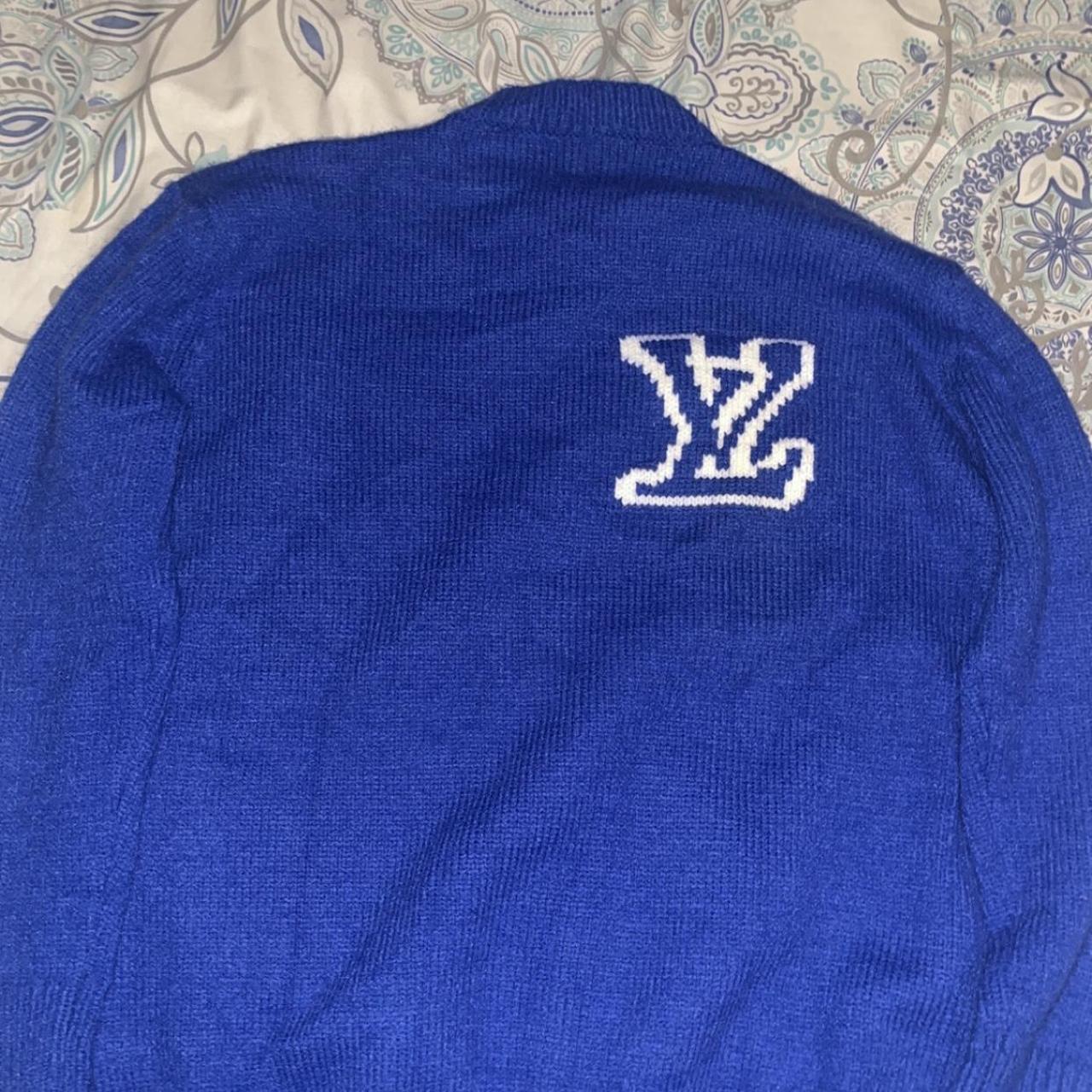 lv blue sweater