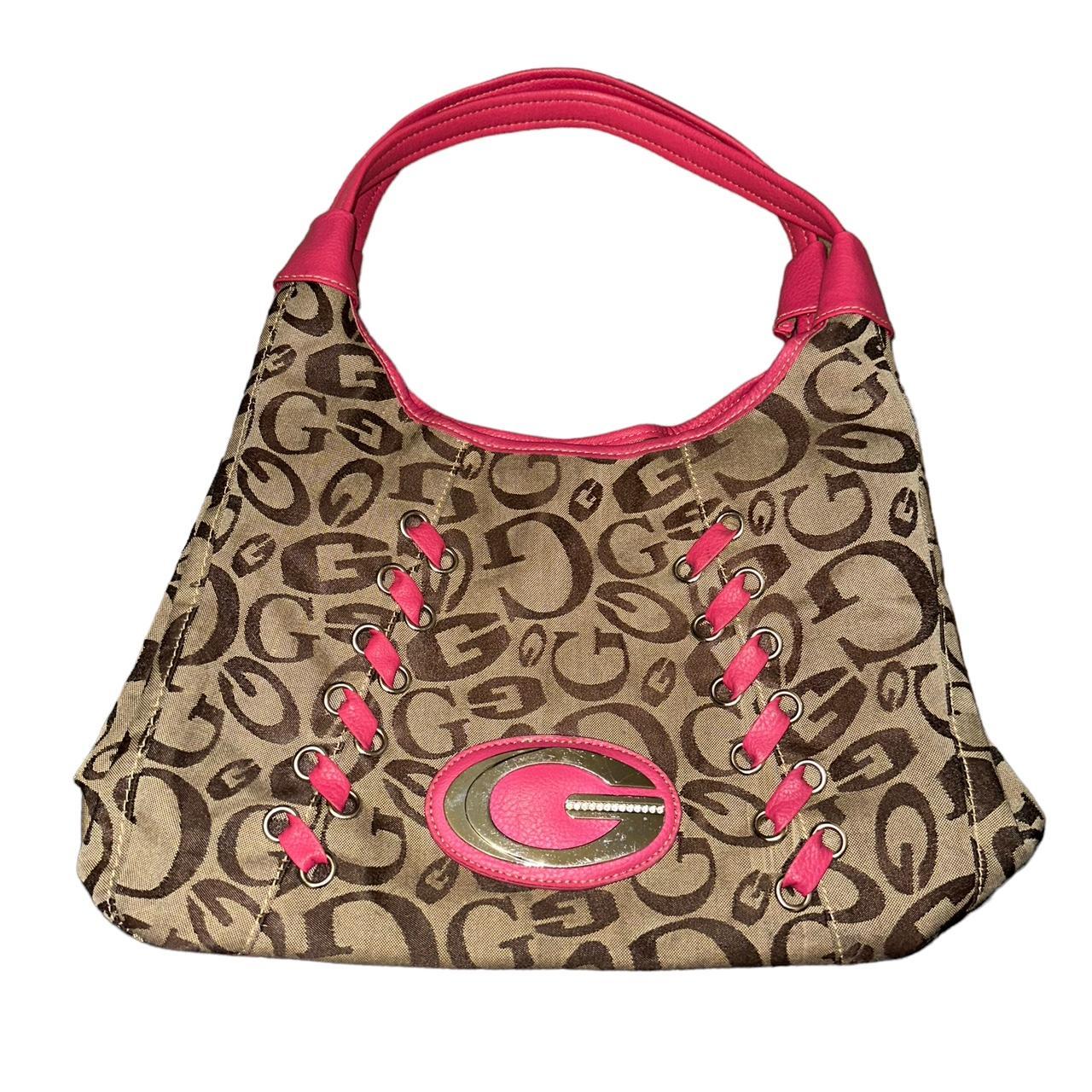 Y2K Guess bag 2000s bag monogram and hot pink Well | Depop