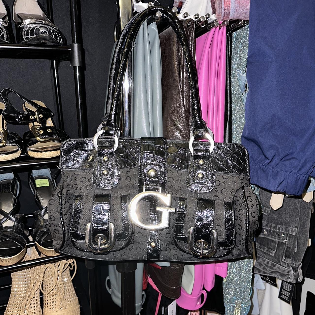 Y K Guess Black Bag Big G Buckle Depop