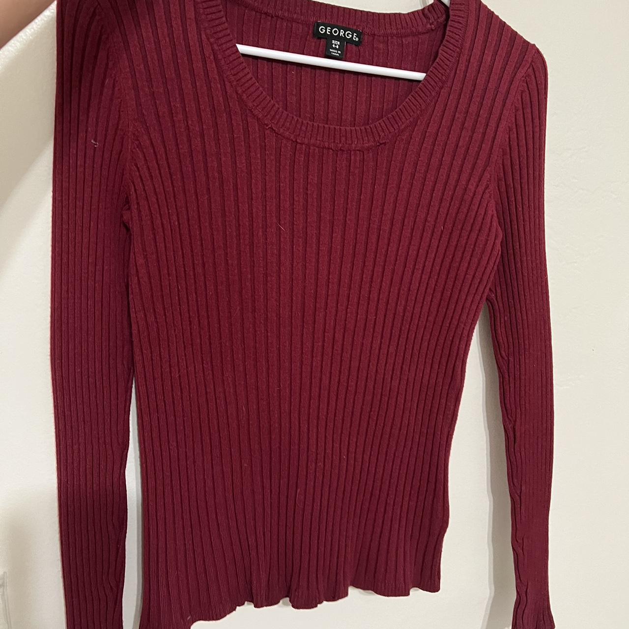 Long sleeve maroon shirt - Depop