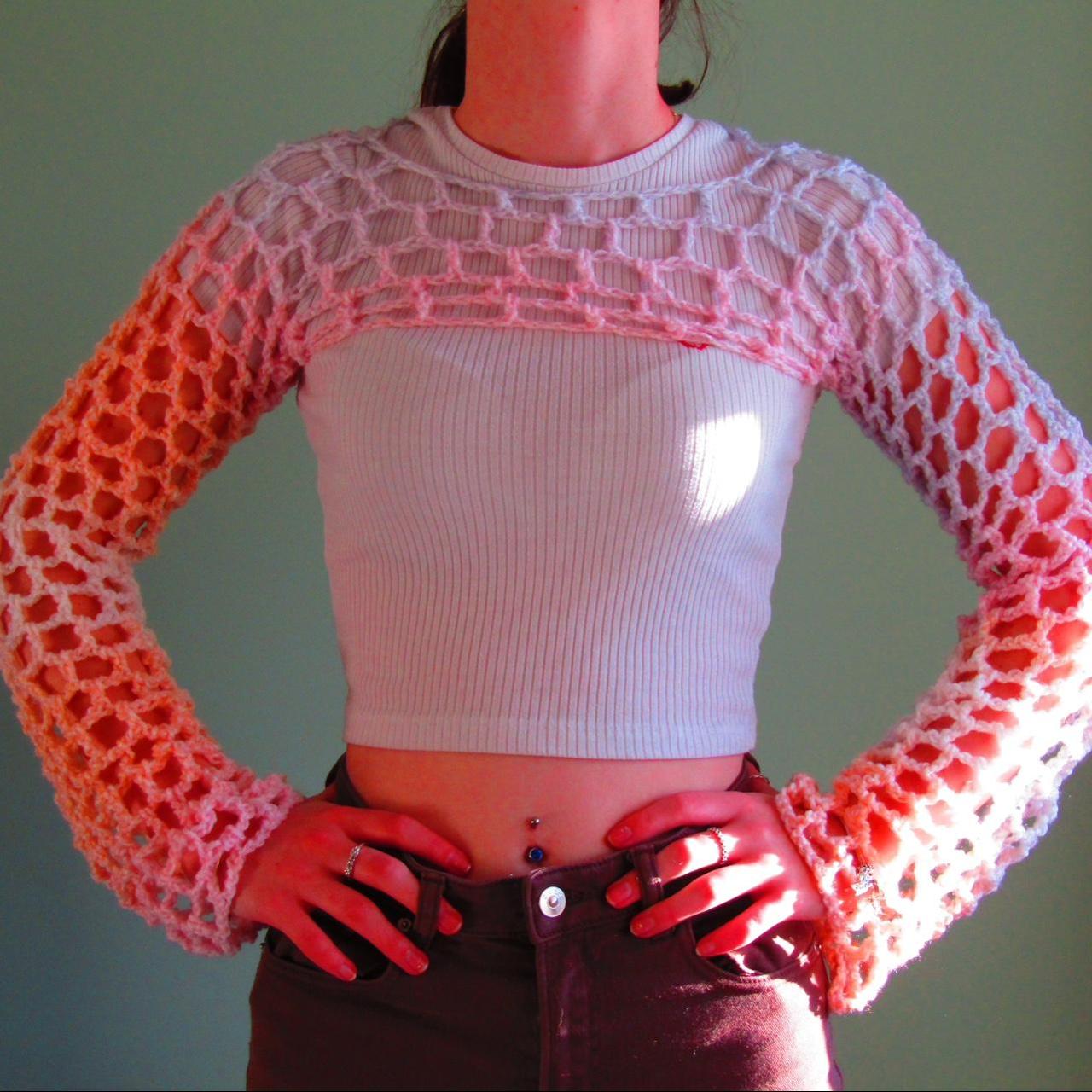 Women's Pink and Orange Top Depop