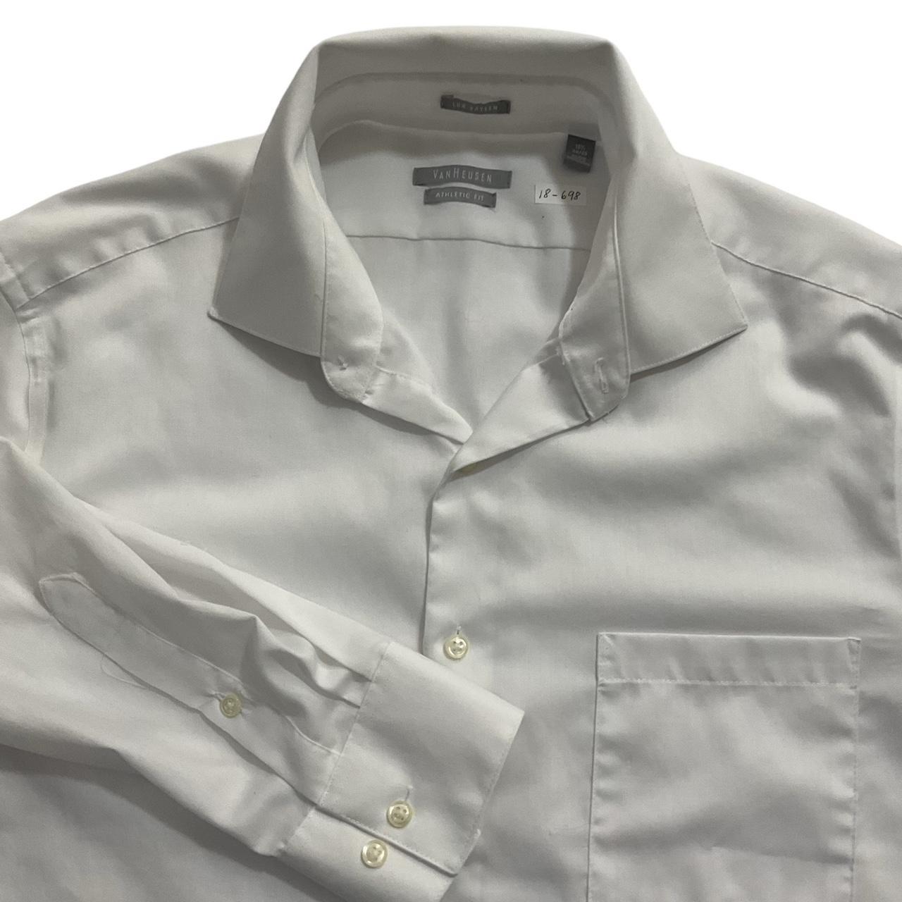 Van Heusen Mens Dress Shirt Fitted Poplin Solid 18 Neck 34-35