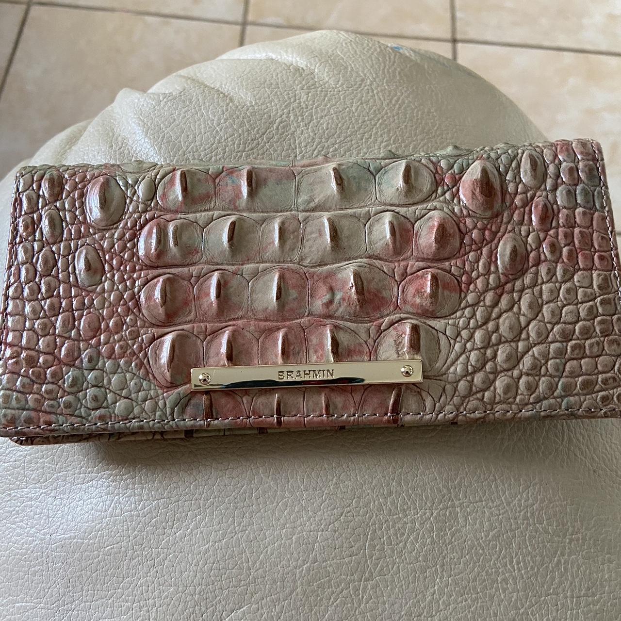 Brahmin Women's Pink and Tan Walletpurses Depop