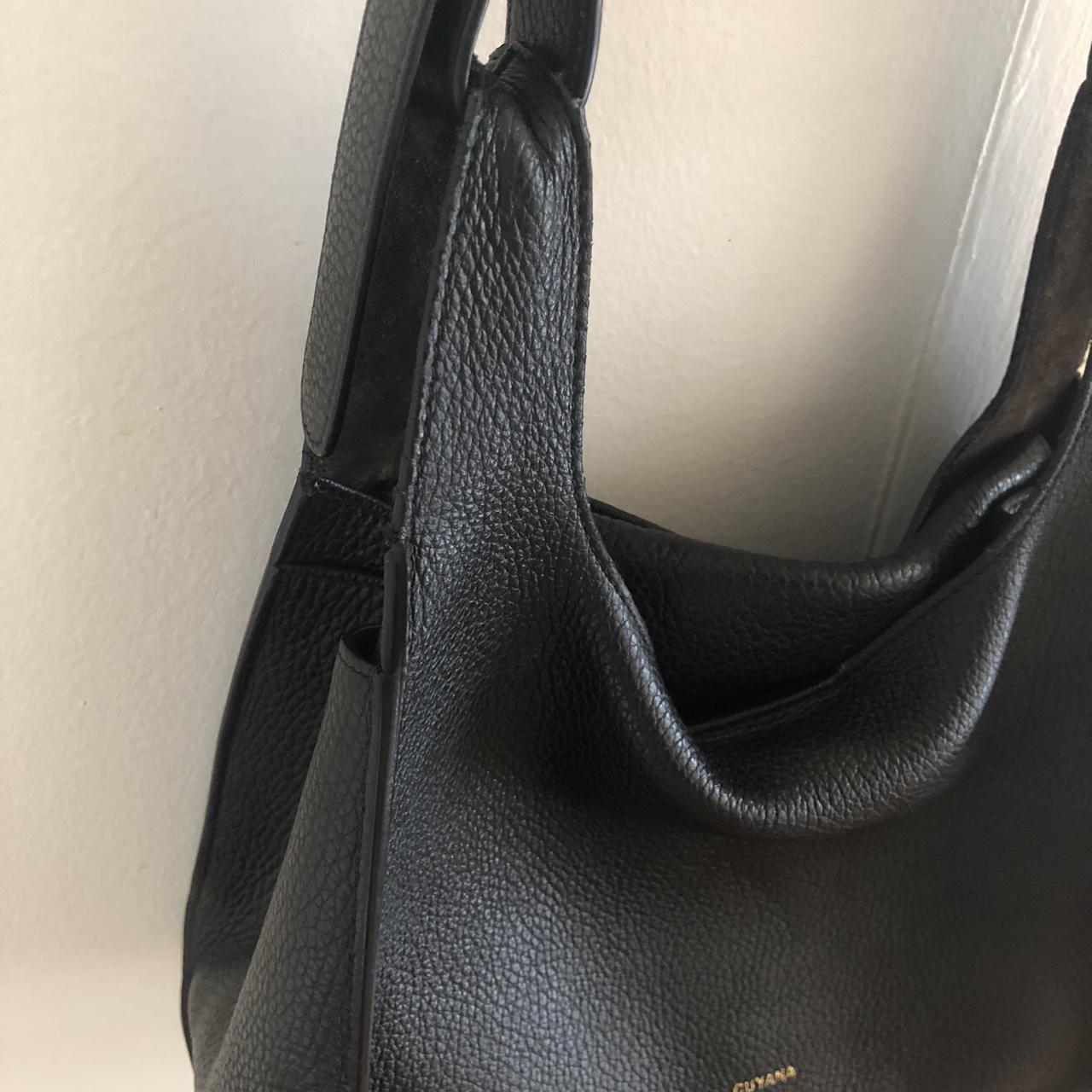 Cuyana, Bags, Cuyana Double Loop Bag Medium In Black Pebbled Leather
