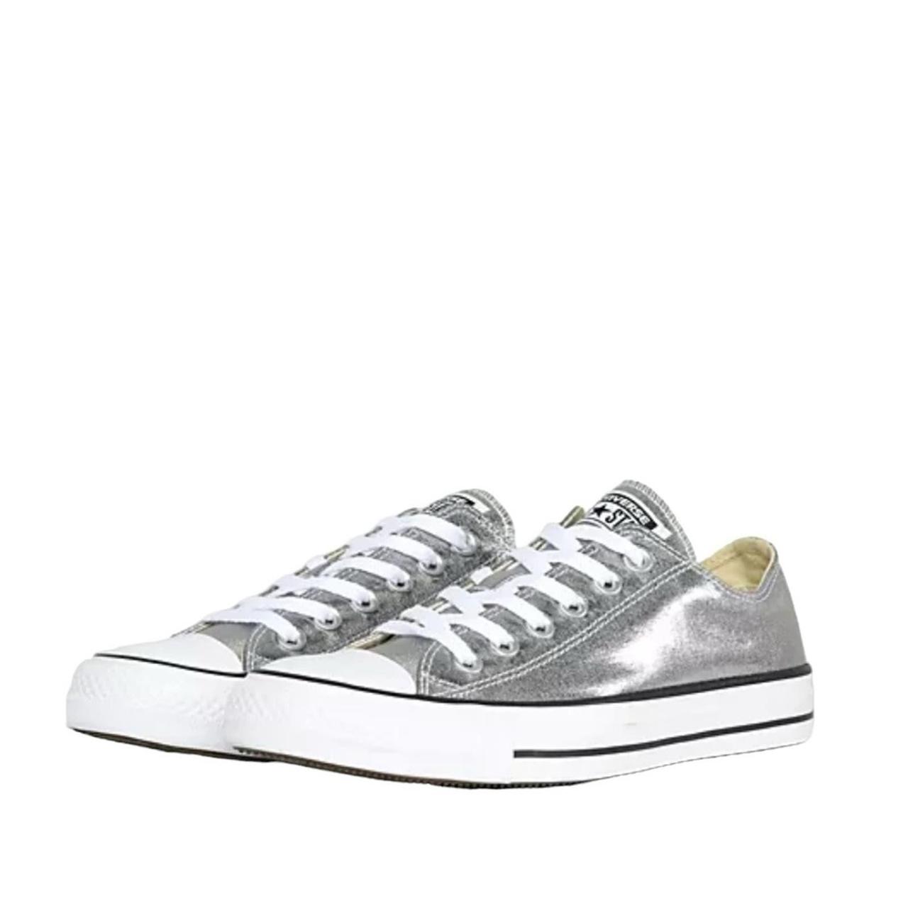 Converse Chuck Taylor Ox Sneakers In Silver Metallic. Depop