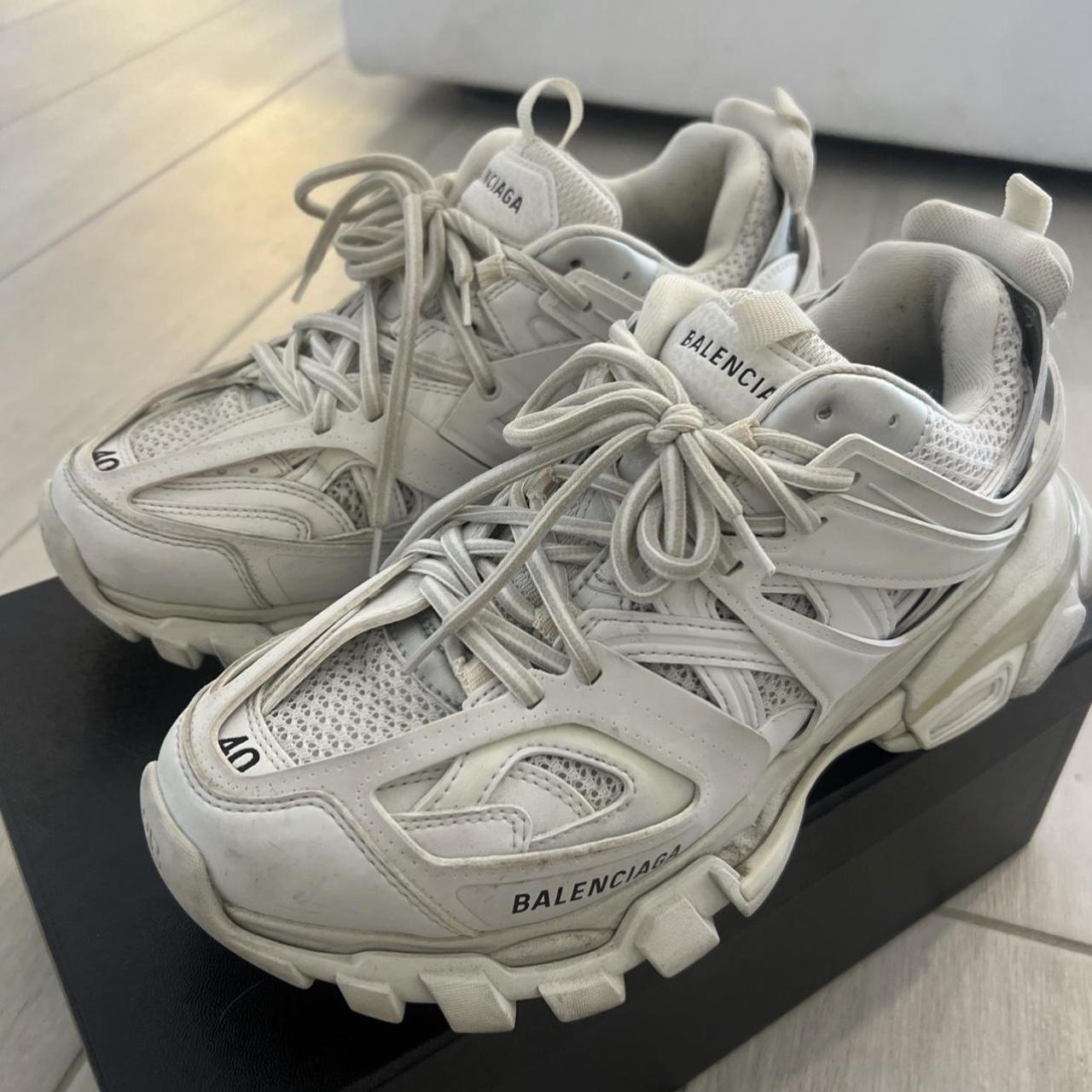 Grey Balenciaga Track S Size 40! Have some wear on... - Depop