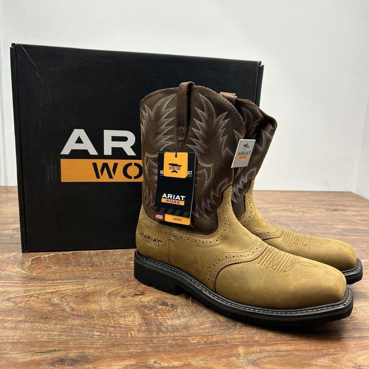 Fashion ariat men's sierra steel square toe western work boots