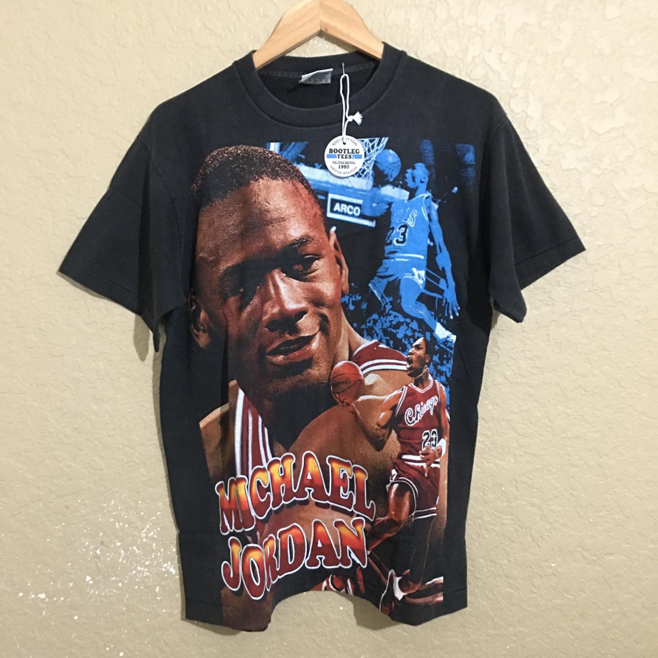 Chicago Bulls Michael Jordan #23 NBA T-Shirt L Faded... - Depop