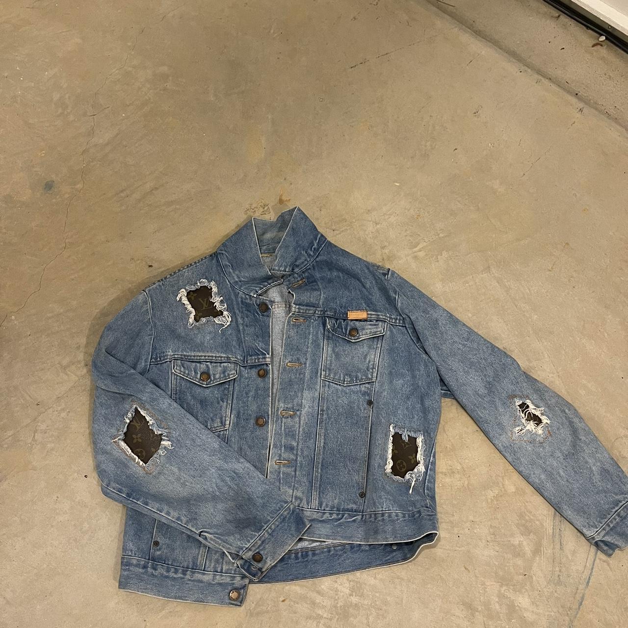 Louis v custom made Jean jacket Size medium... - Depop