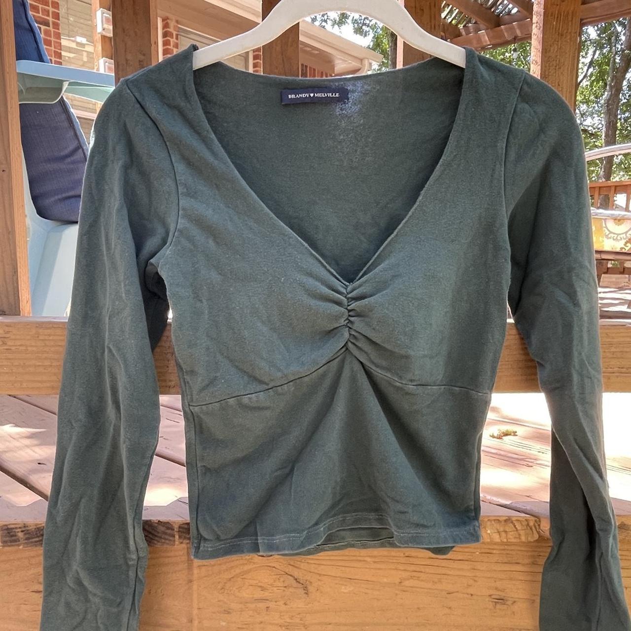 Brandy Melville Women's Green Tshirt Depop