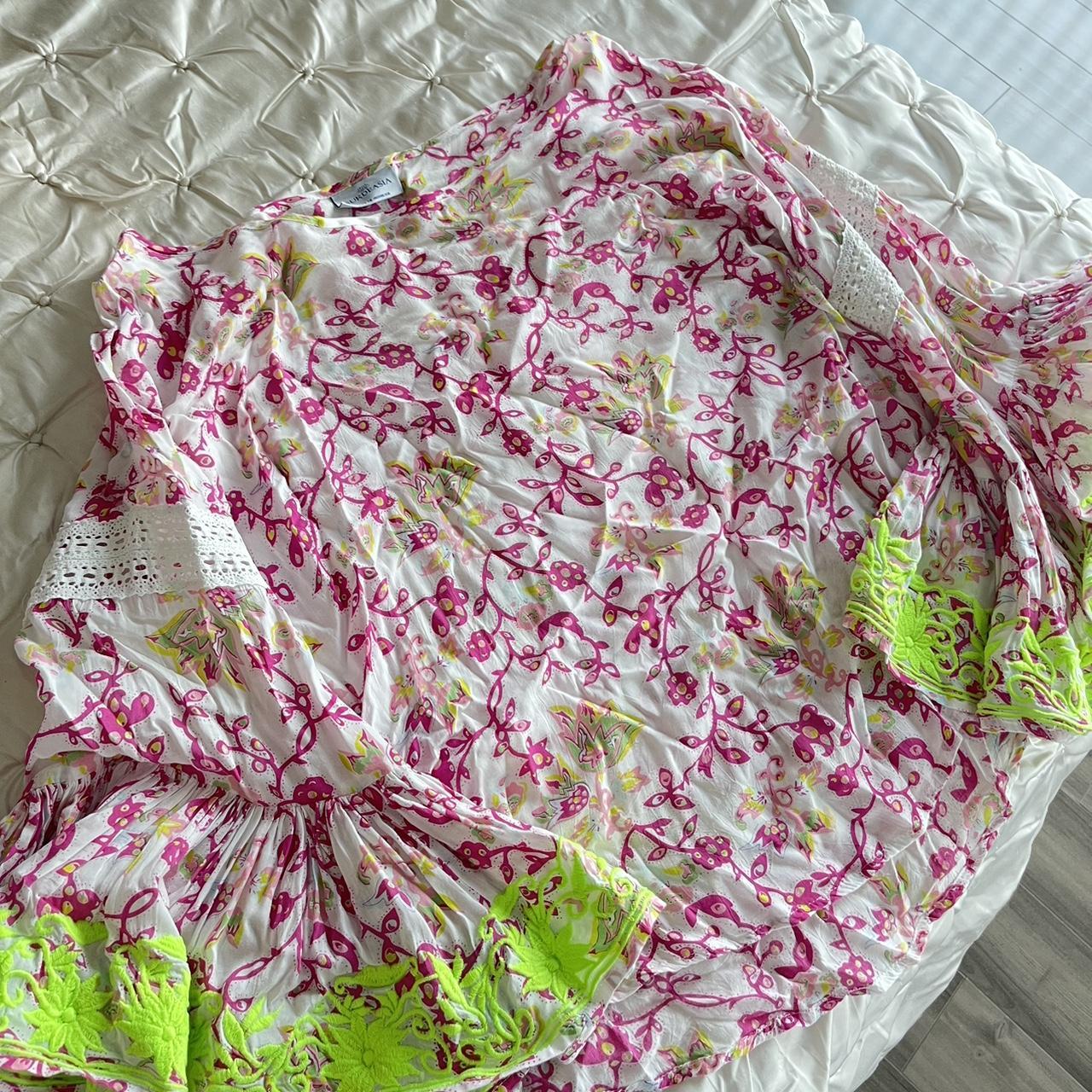 Cute Frilly Floral Flower Blouse Gorgeous Indonesian... - Depop