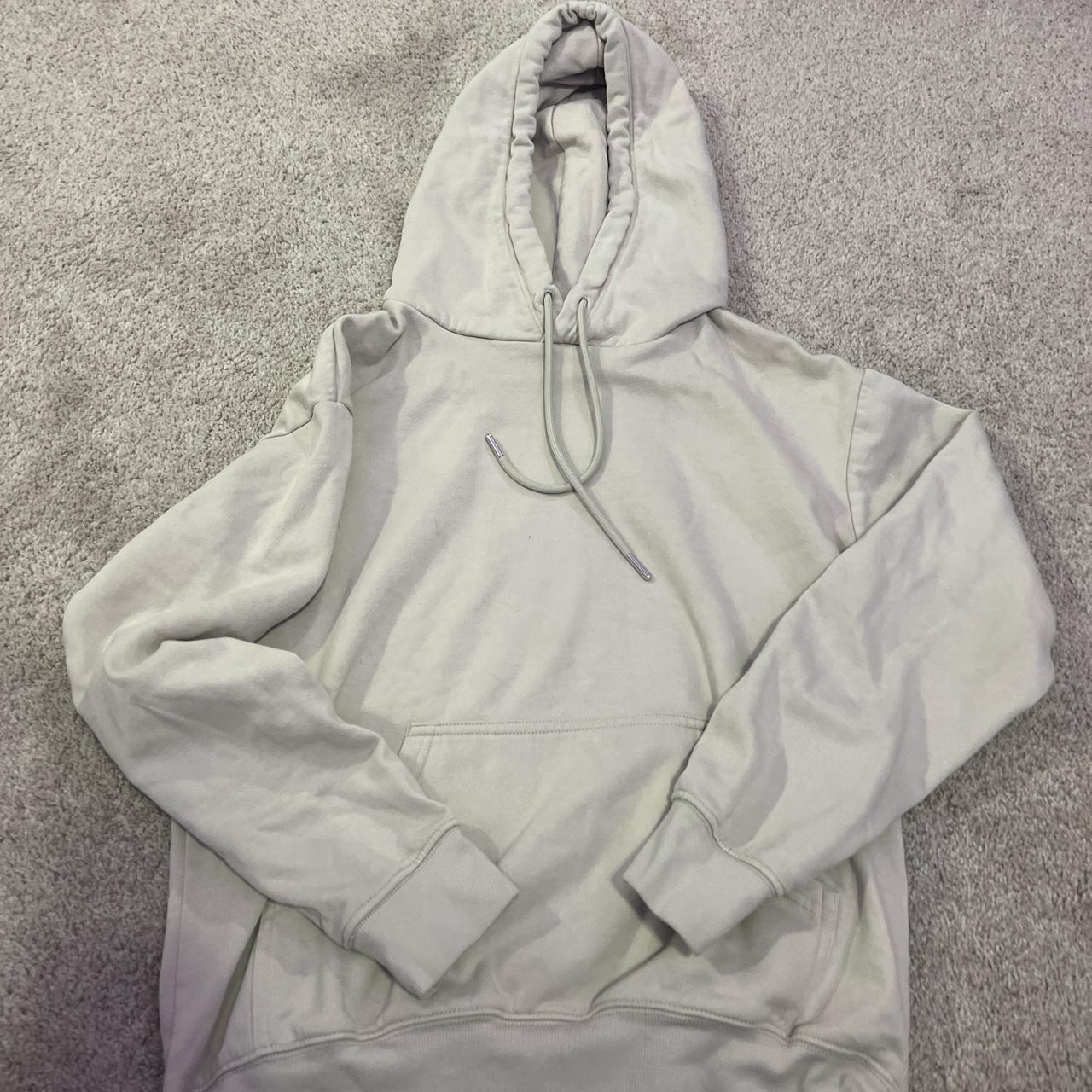 Women's Cream and Grey Hoodie | Depop