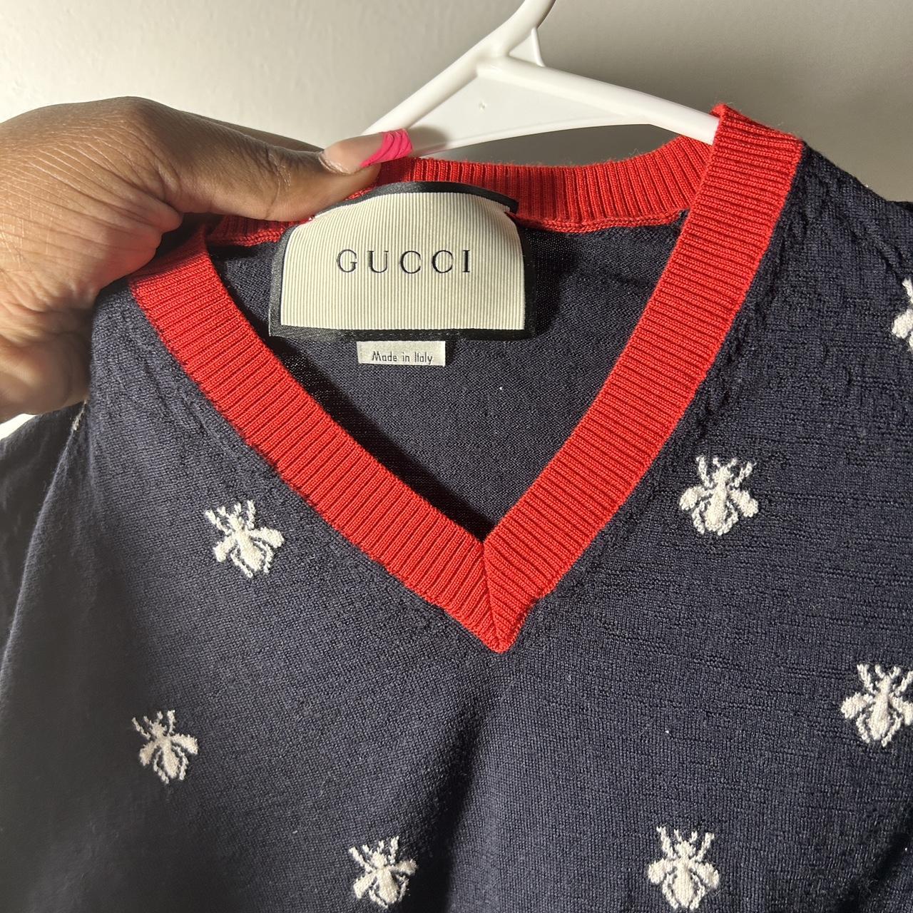 Gucci men's bee clearance sweater