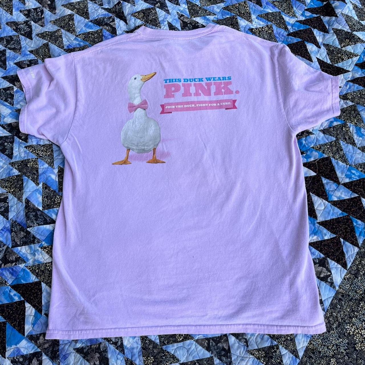 Breast cancer Aflac pink tee SIZE LARGE NO TAGS - Depop