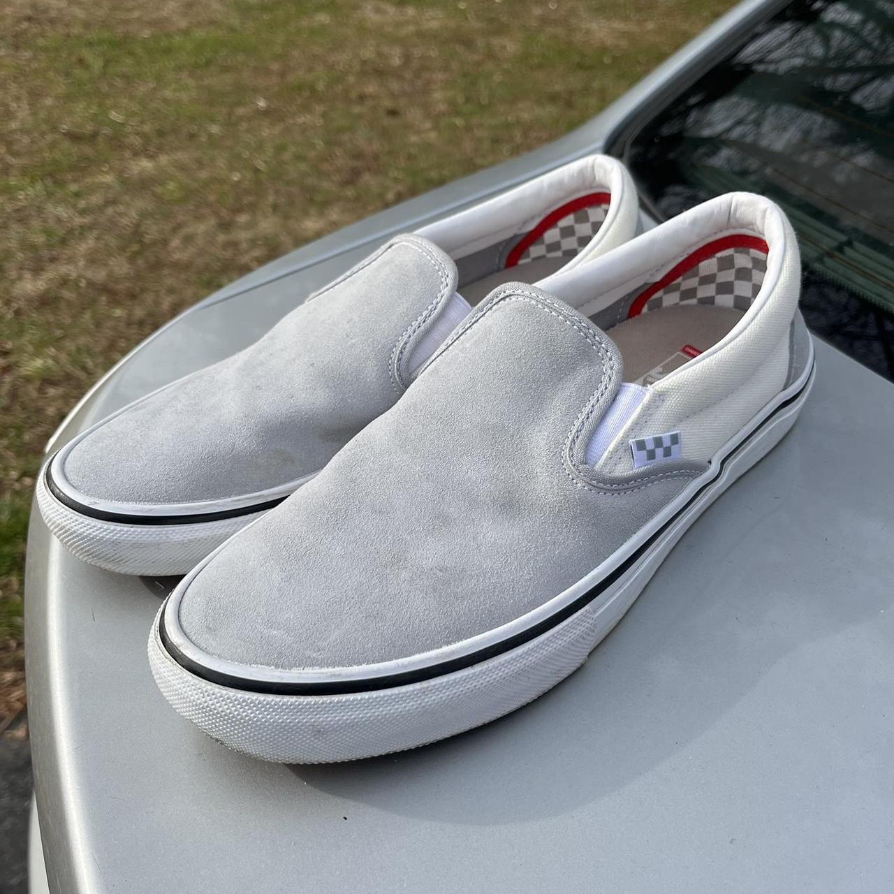 Grey suede slip outlet on vans