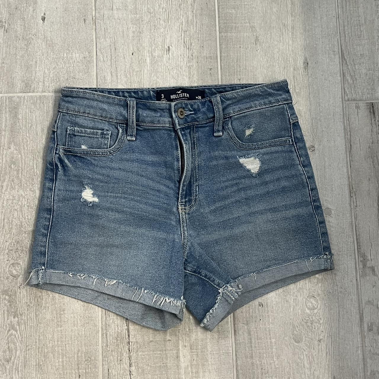 Hollister medium wash high rise midi denim... - Depop