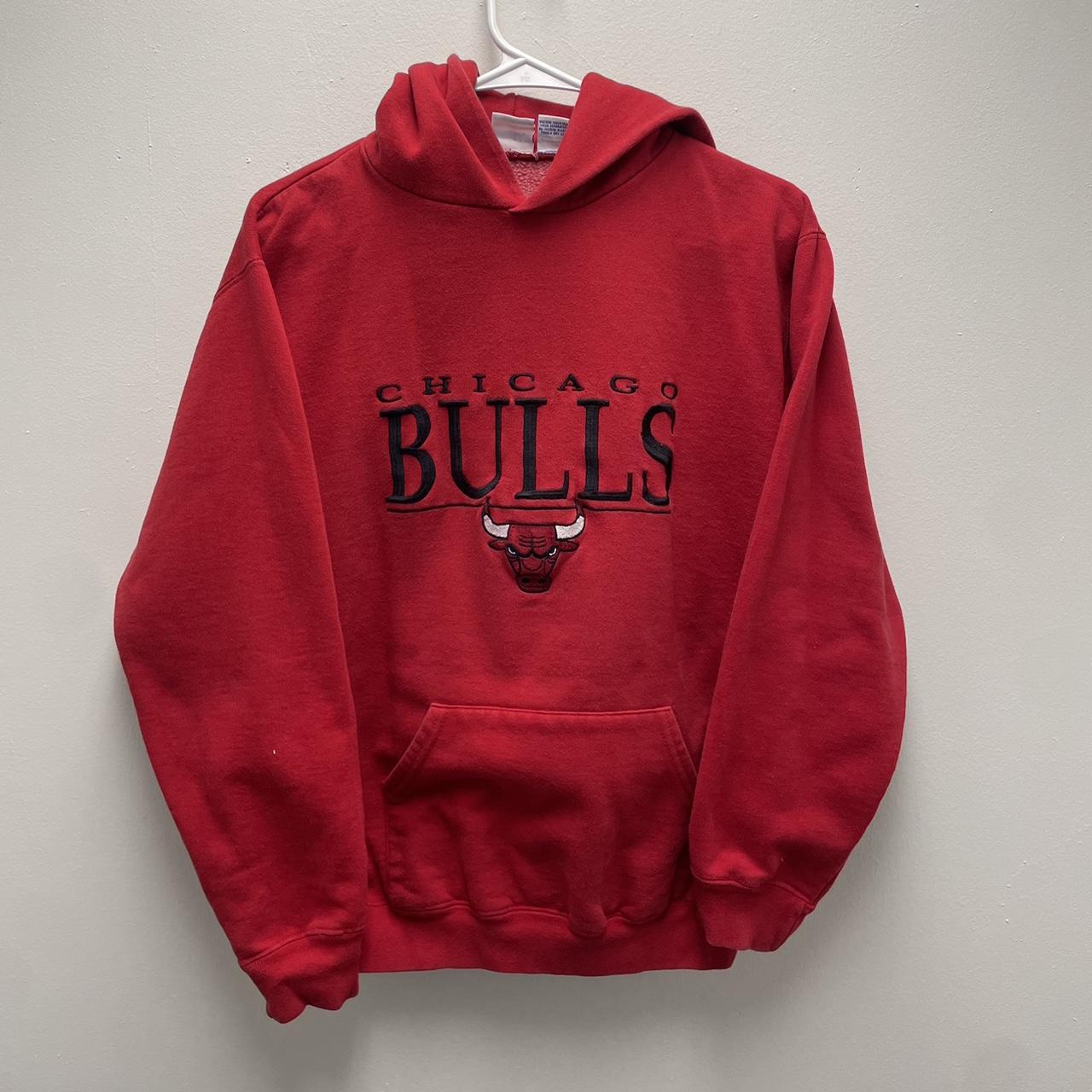 TrueFan Embroided Bulls Hoodie Condition: 6.5/10... - Depop